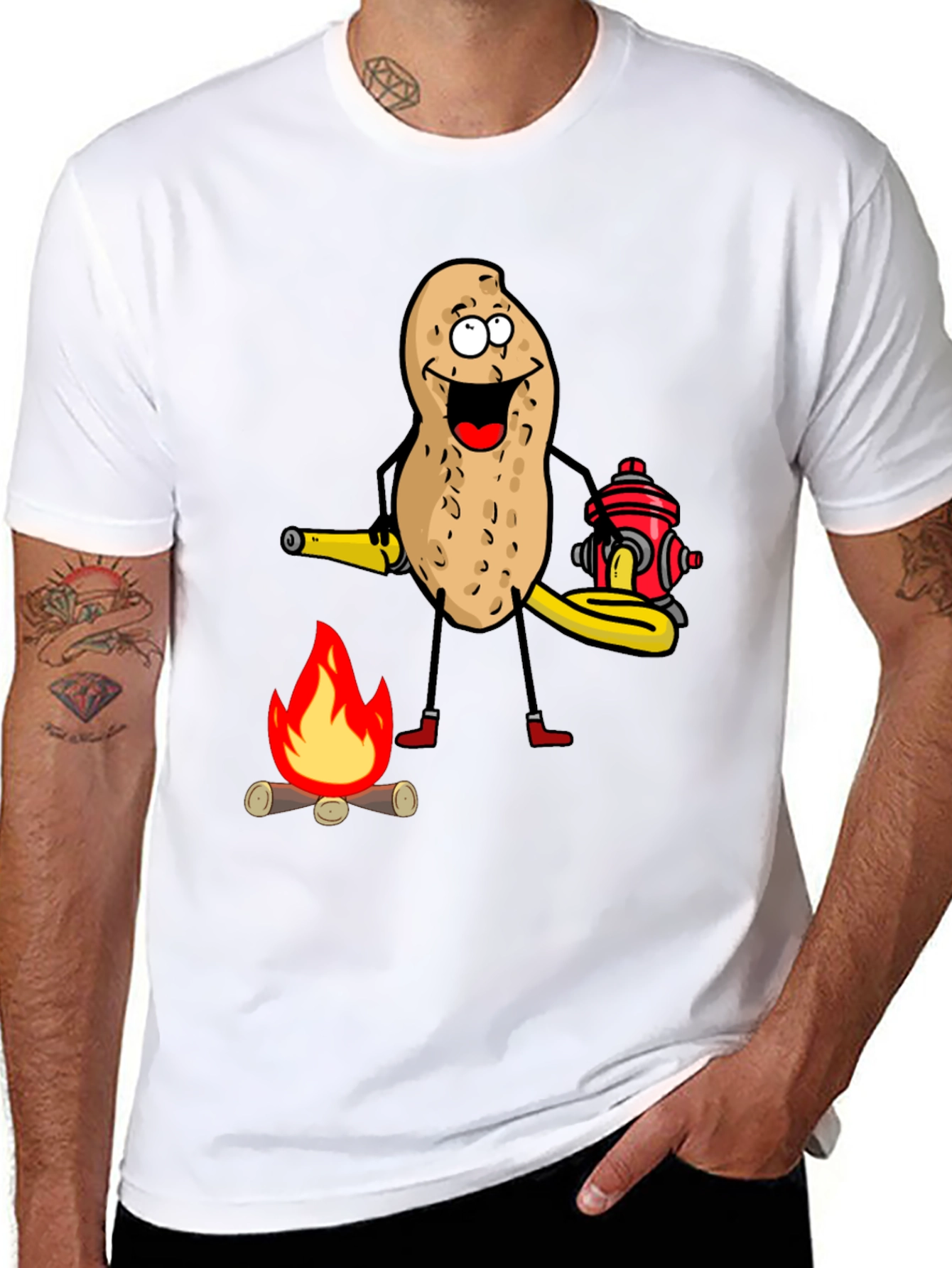 Firefighter Peanut Graphic T-Shirt
