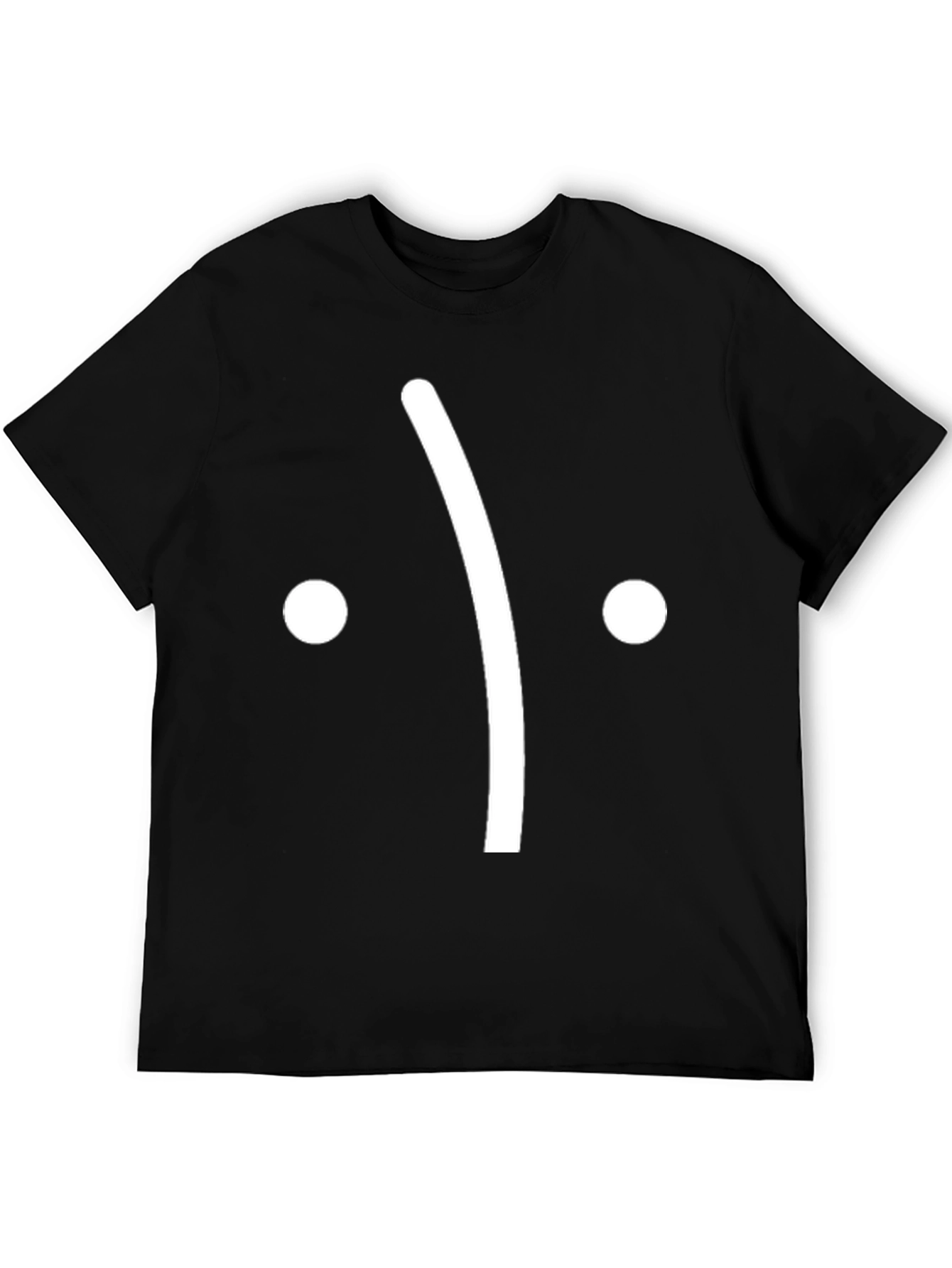 Sad Face Graphic Tee - Black Cotton T-Shirt