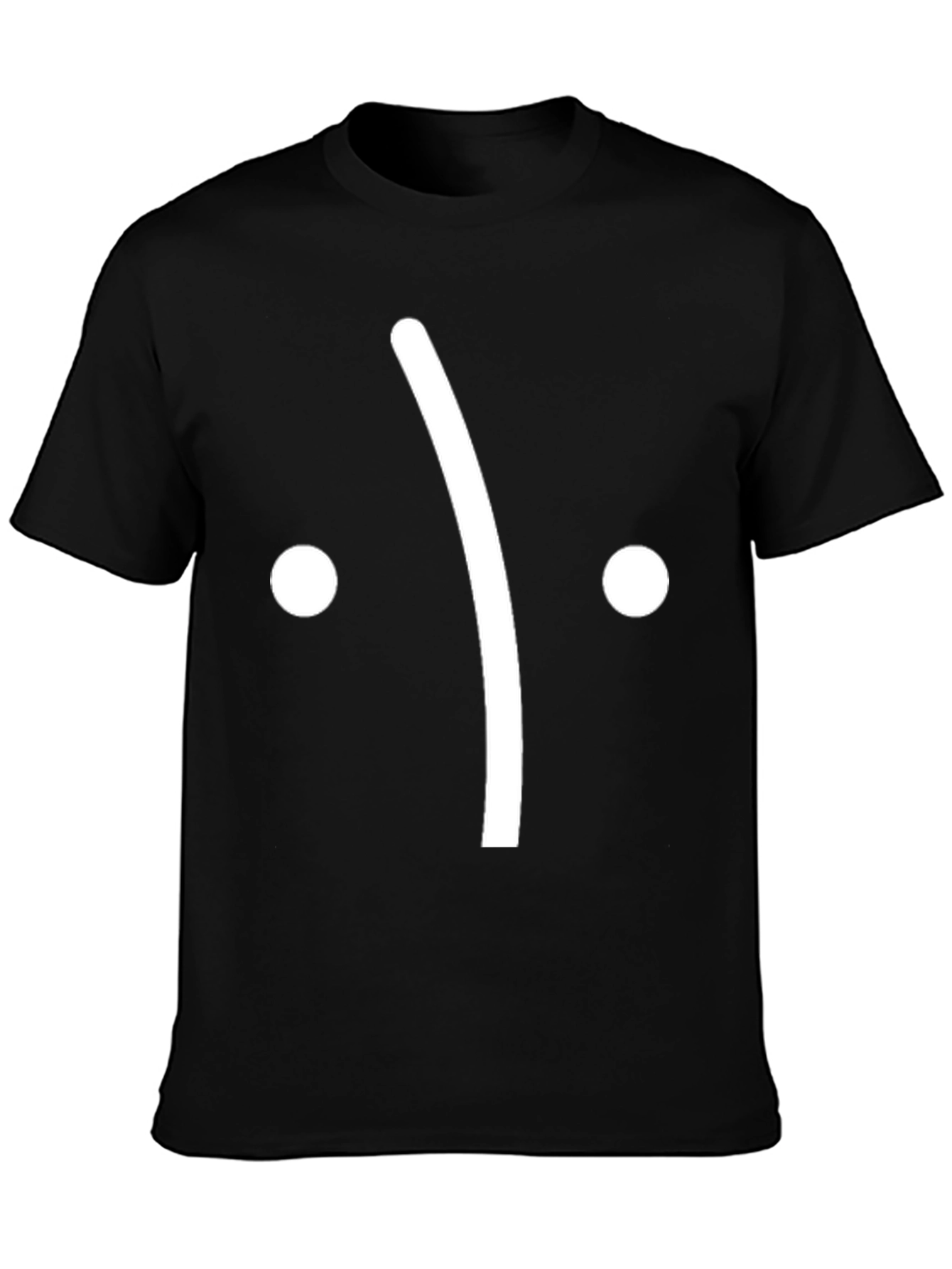 Sad Face Graphic Tee - Black Cotton T-Shirt
