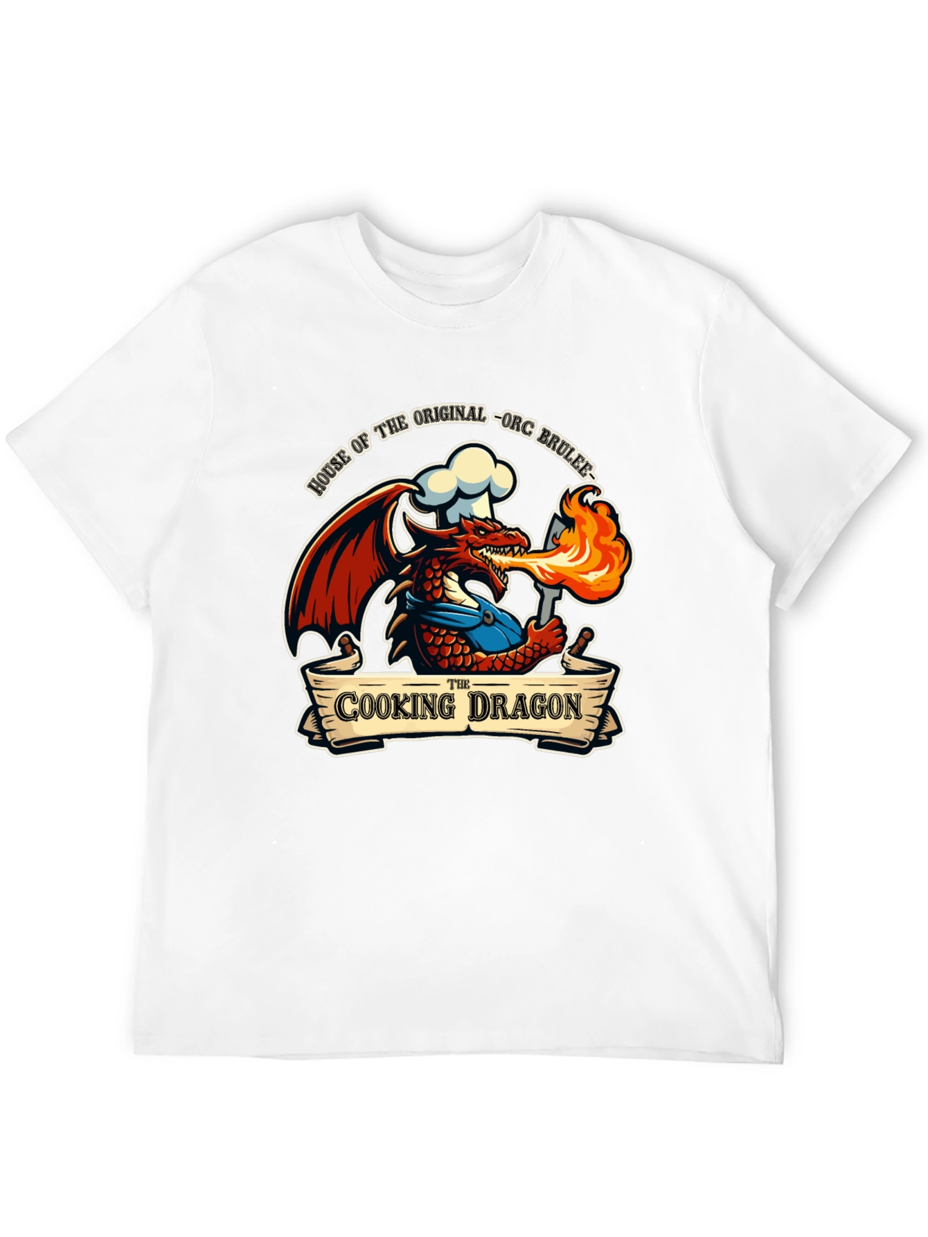 Cooking Dragon T-Shirt - Orc Brulee Chef Tee