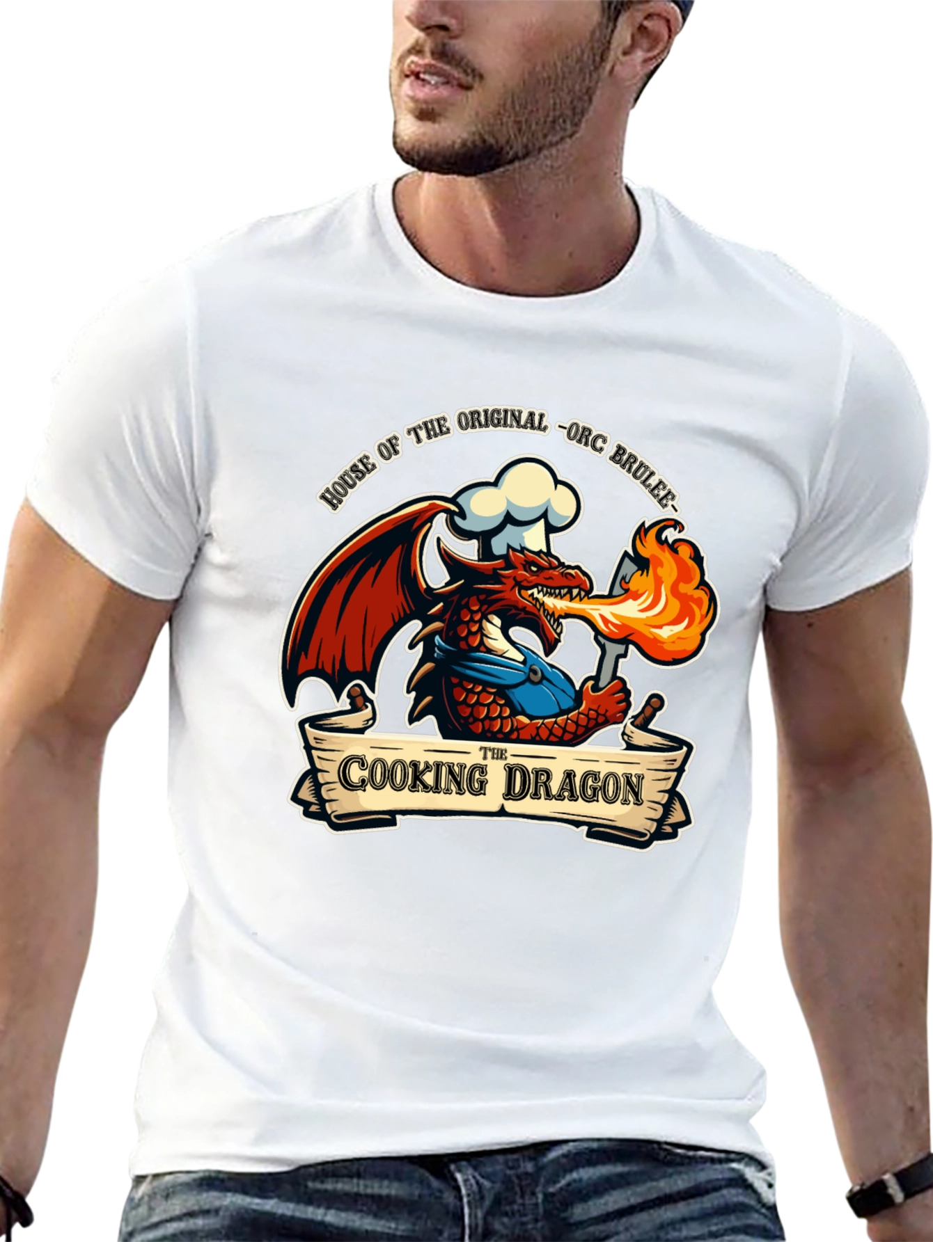 Cooking Dragon T-Shirt - Orc Brulee Chef Tee