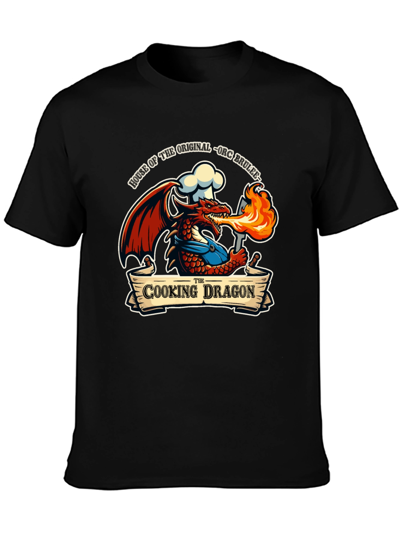 Cooking Dragon T-Shirt - Orc Brulee Chef Tee