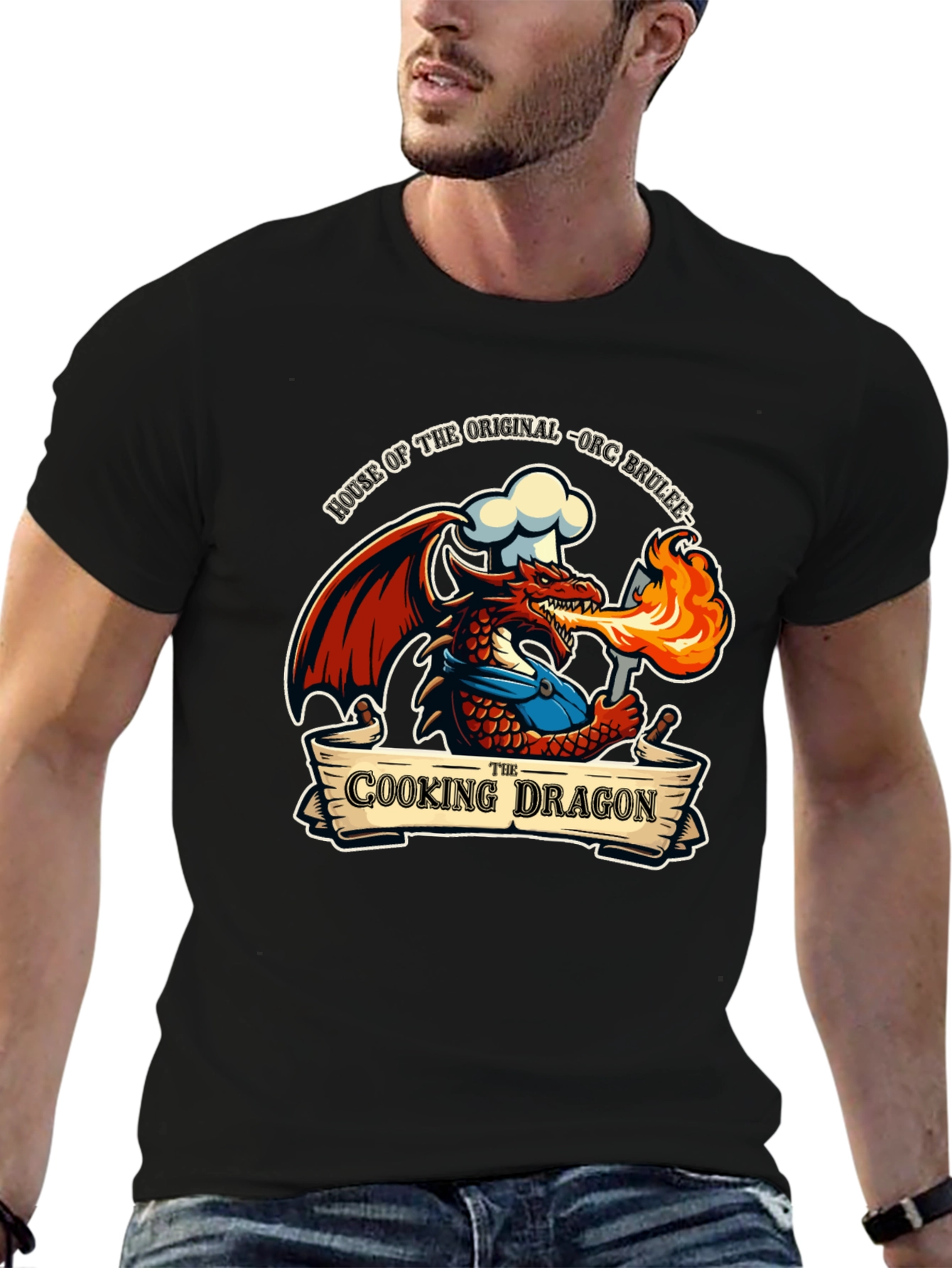 Cooking Dragon T-Shirt - Orc Brulee Chef Tee