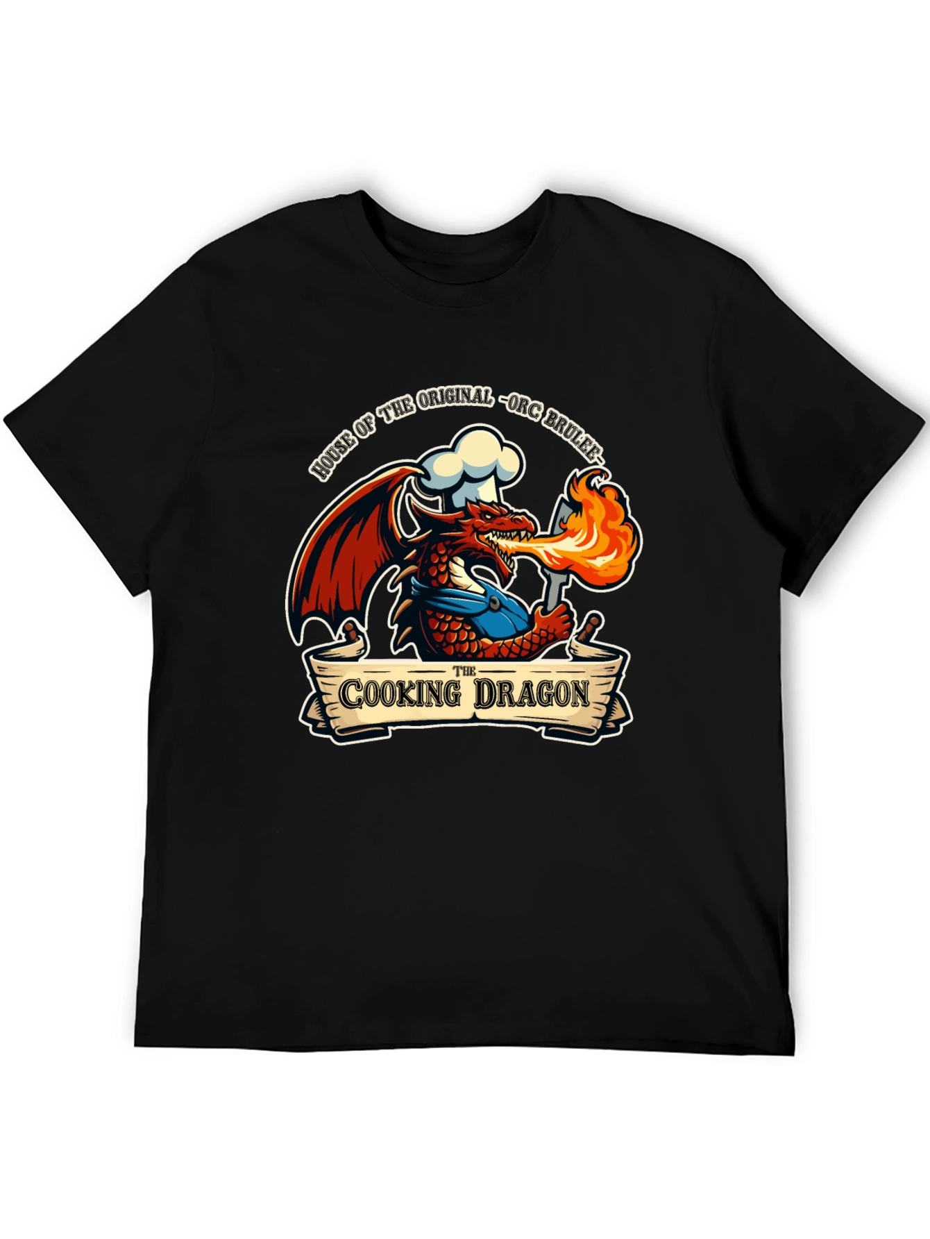Cooking Dragon T-Shirt - Orc Brulee Chef Tee