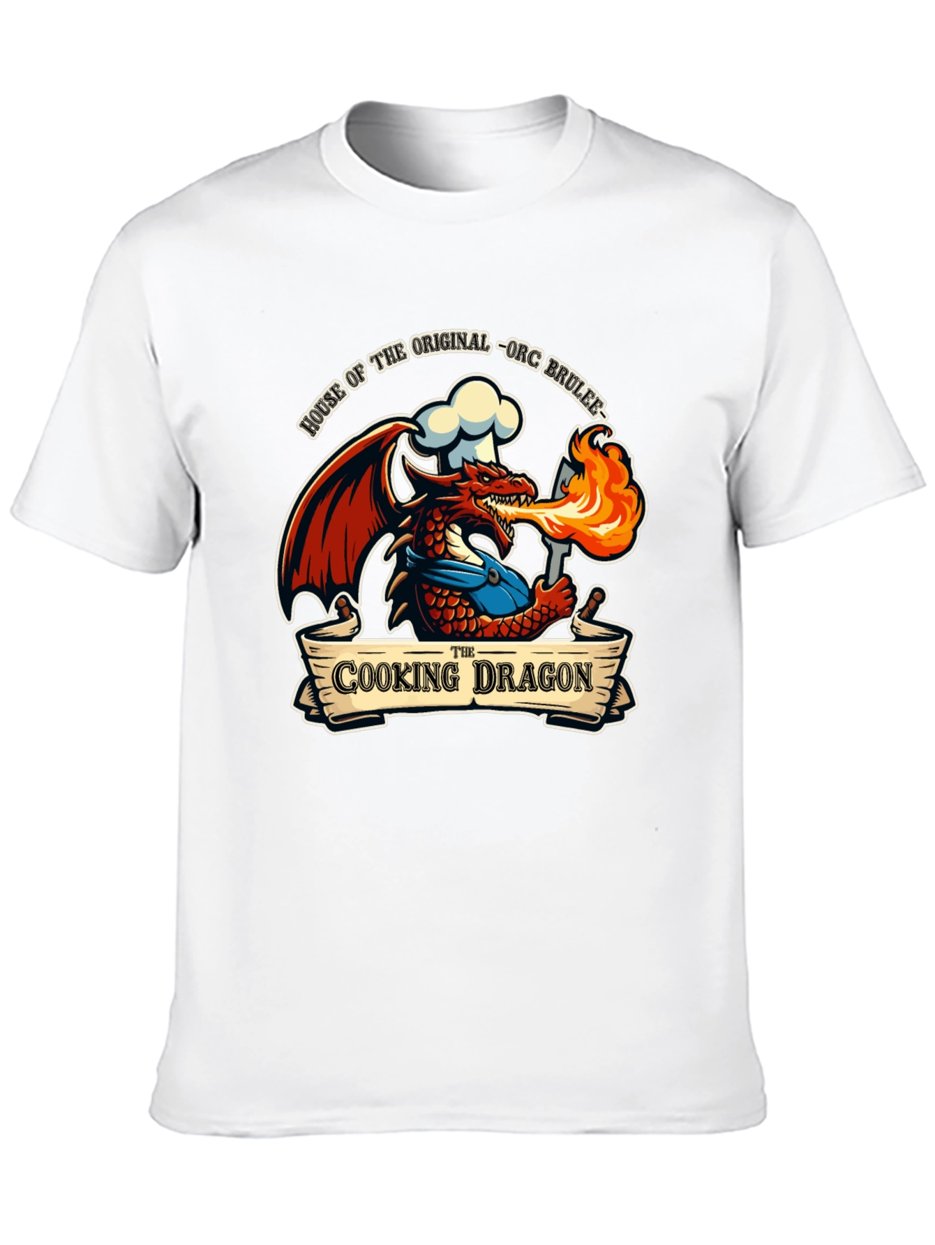 Cooking Dragon T-Shirt - Orc Brulee Chef Tee