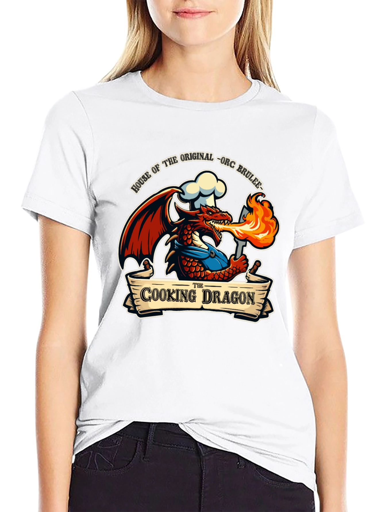Cooking Dragon T-Shirt - Orc Brulee Chef Tee