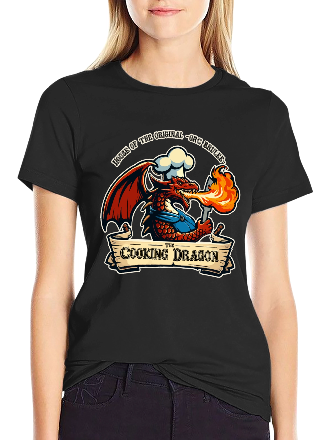 Cooking Dragon T-Shirt - Orc Brulee Chef Tee