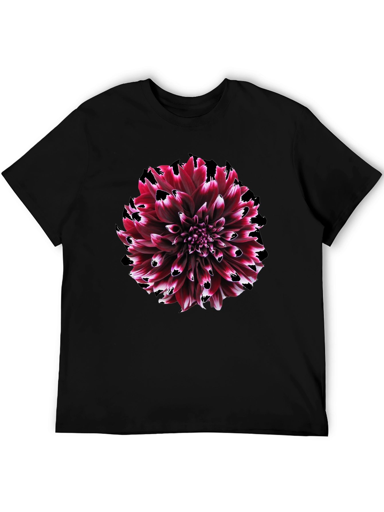 Burgundy Dahlia Graphic Tee - Stylish Floral Print
