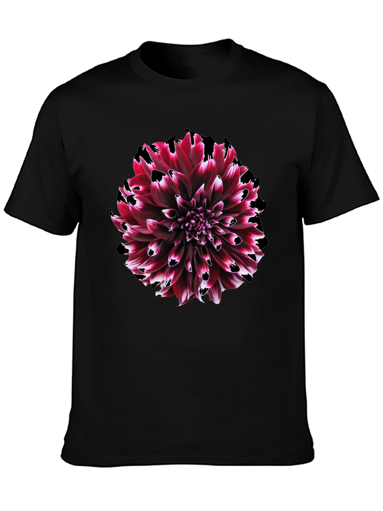 Burgundy Dahlia Graphic Tee - Stylish Floral Print