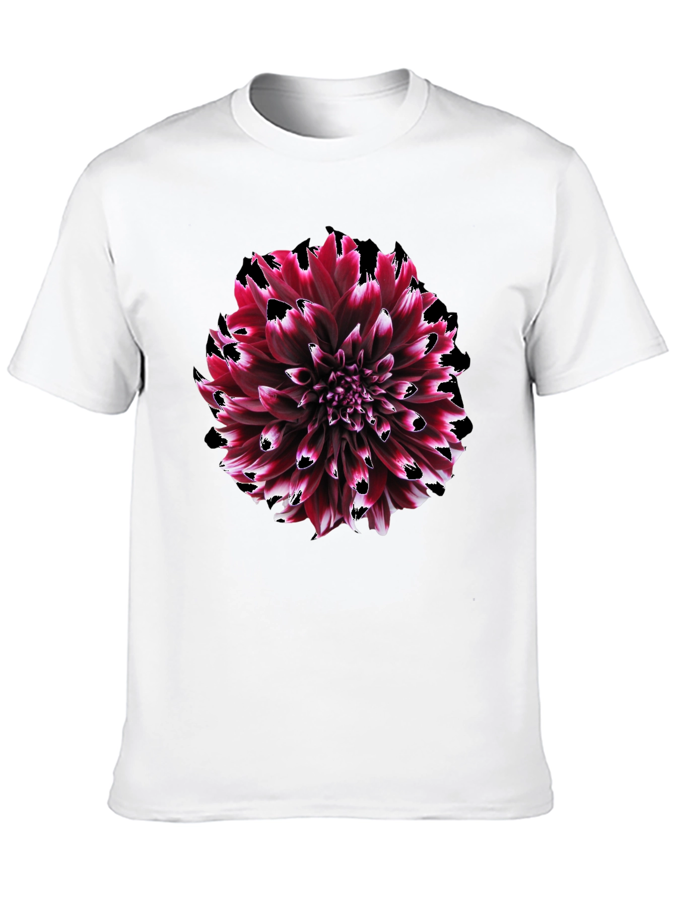 Burgundy Dahlia Graphic Tee - Stylish Floral Print