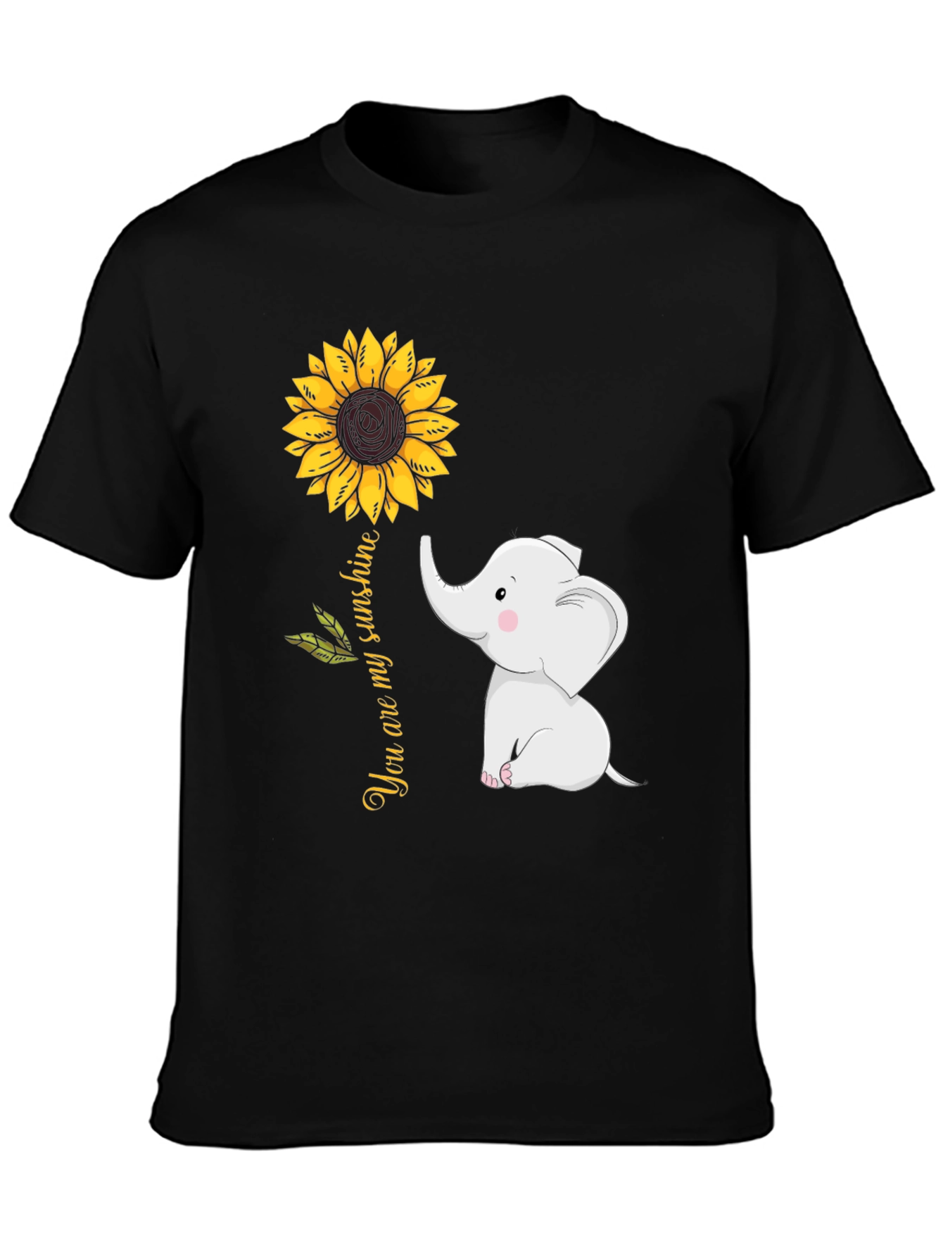 Elephant Sunflower Graphic Tee - You Are My Sunshine