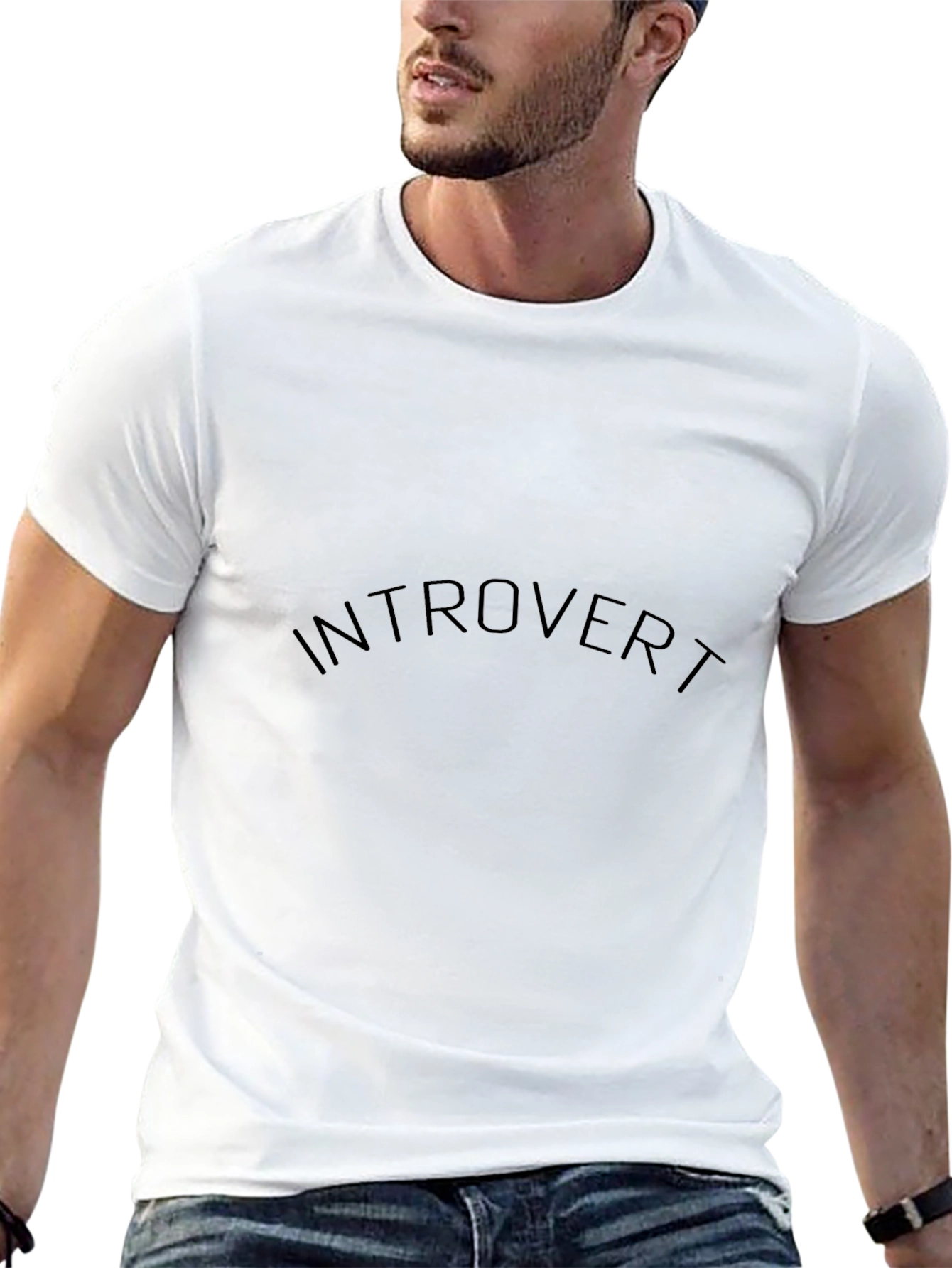 Introvert Black T-Shirt for Men
