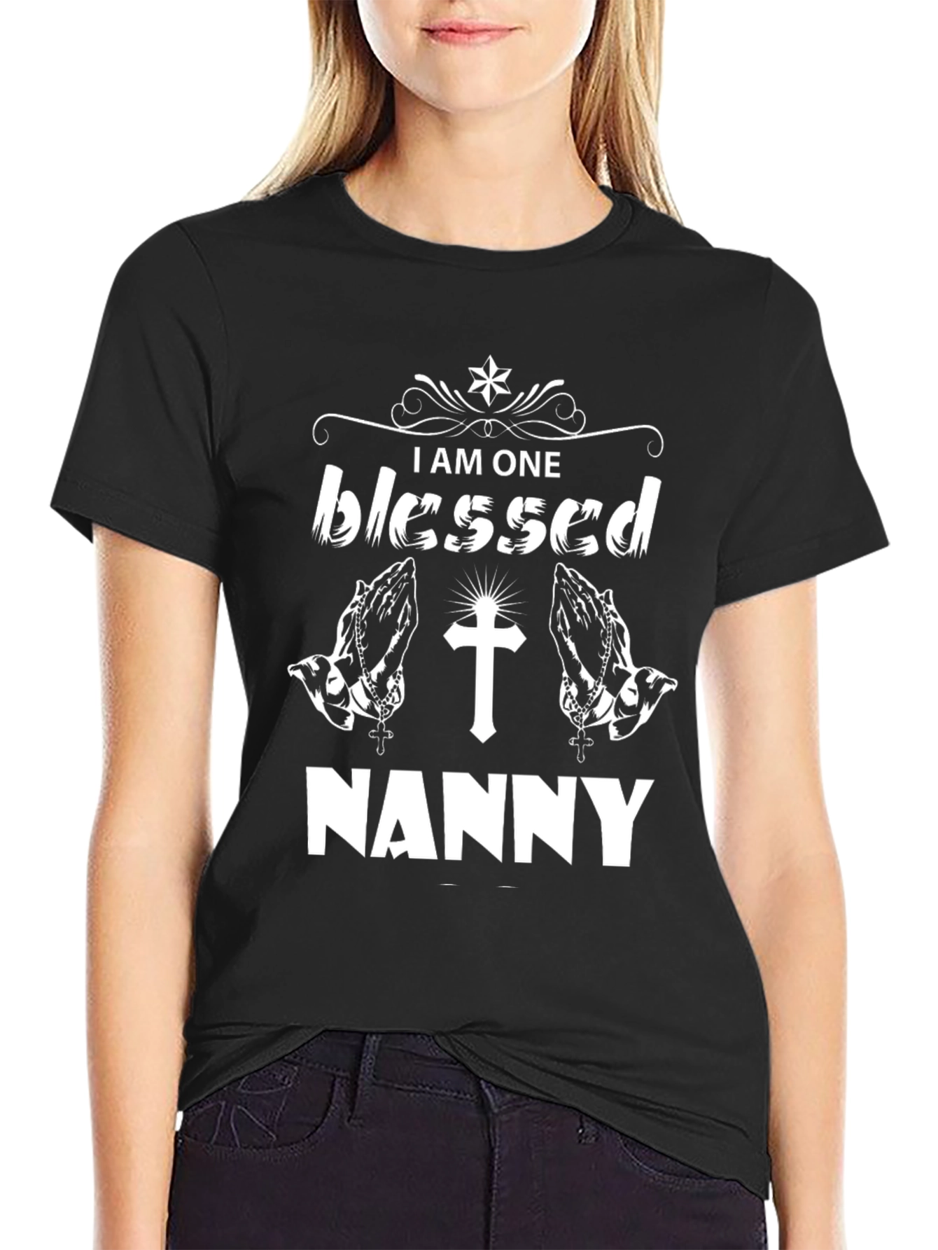 Blessed Nanny Graphic Tee - Religious Apparel