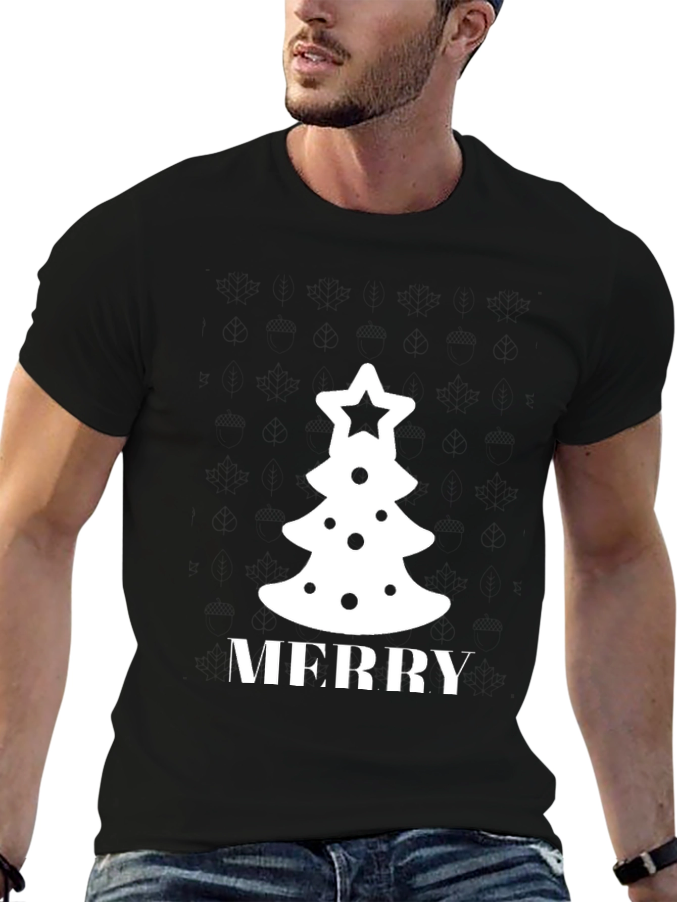 Festive Merry Christmas Tree Graphic Tee