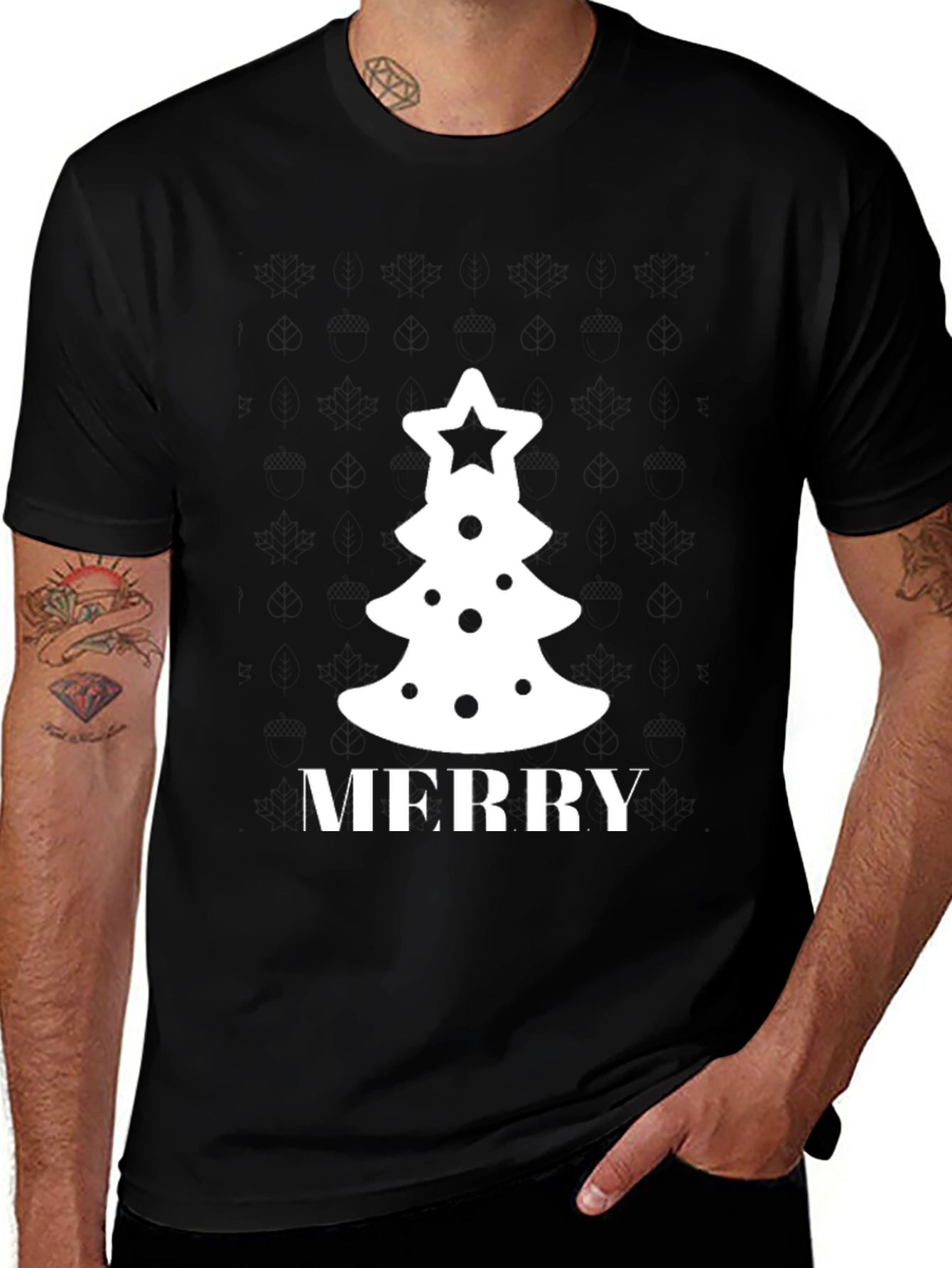 Festive Merry Christmas Tree Graphic Tee
