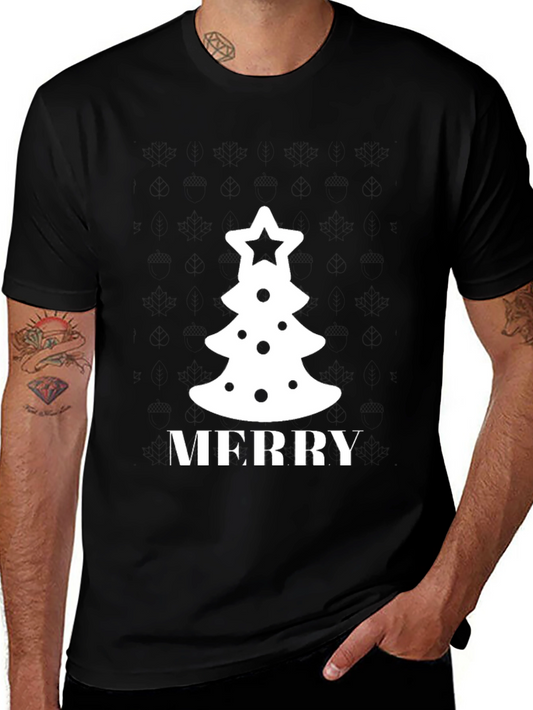 Festive Merry Christmas Tree Graphic Tee