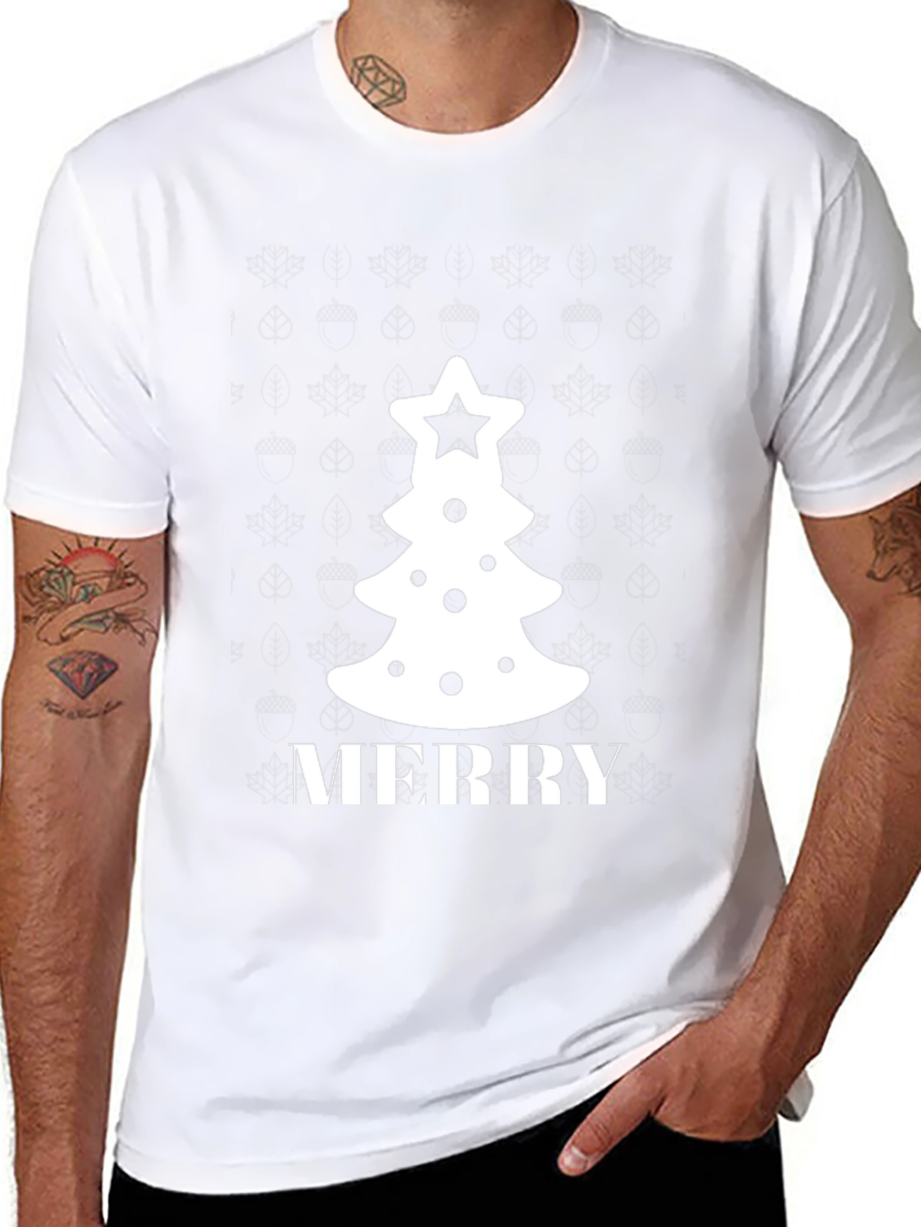 Festive Merry Christmas Tree Graphic Tee
