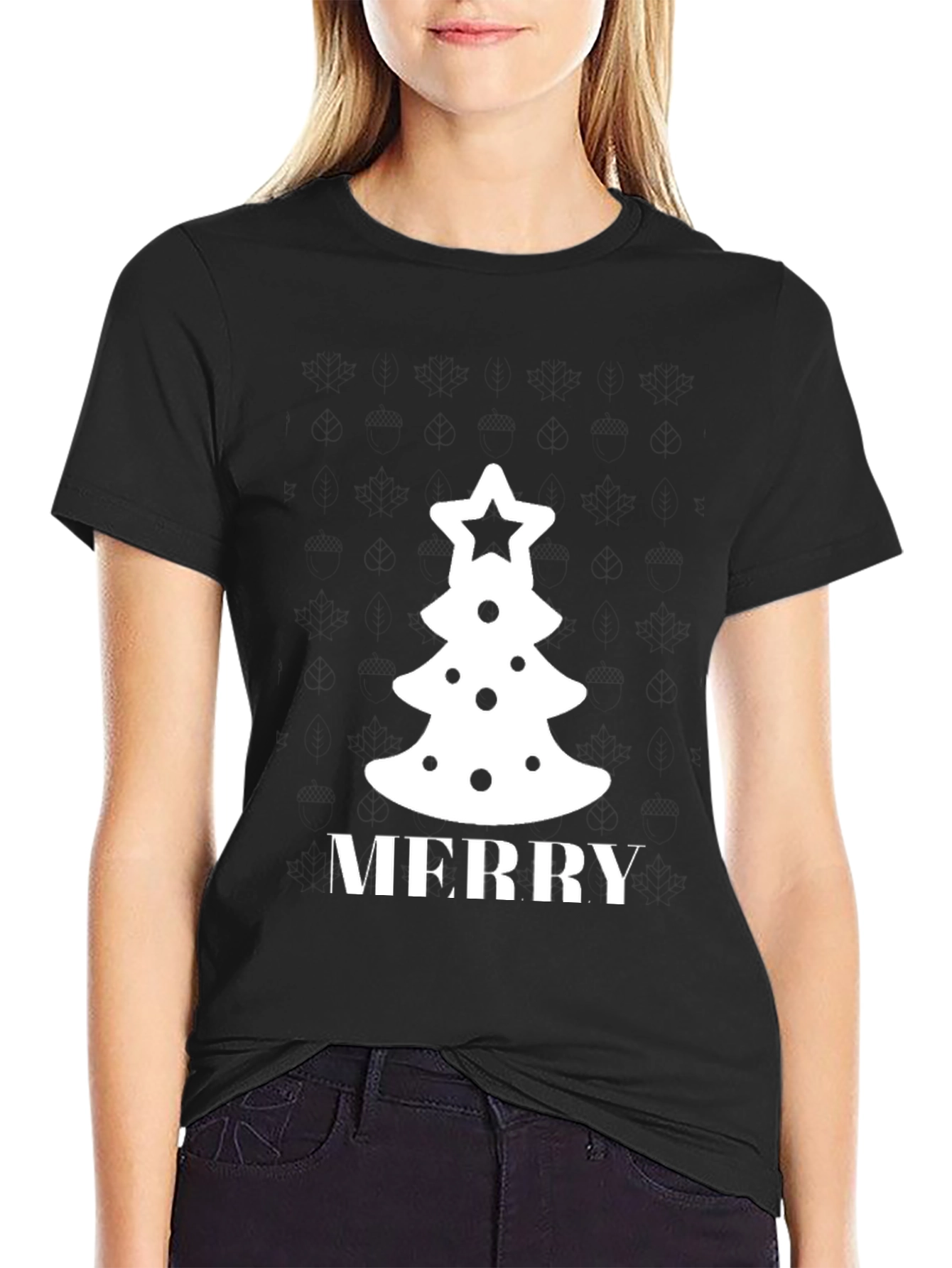 Festive Merry Christmas Tree Graphic Tee