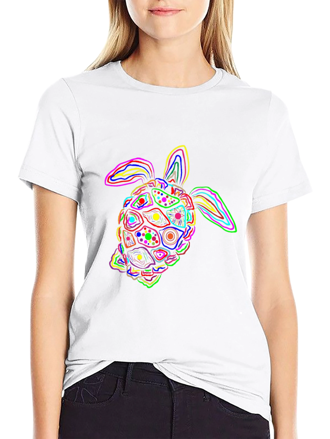 Neon Turtle Graphic Black T-Shirt
