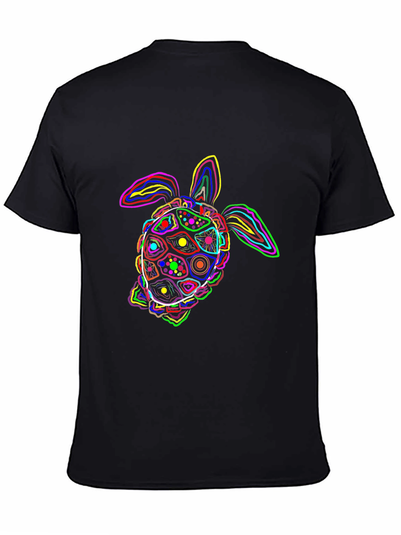 Neon Turtle Graphic Black T-Shirt