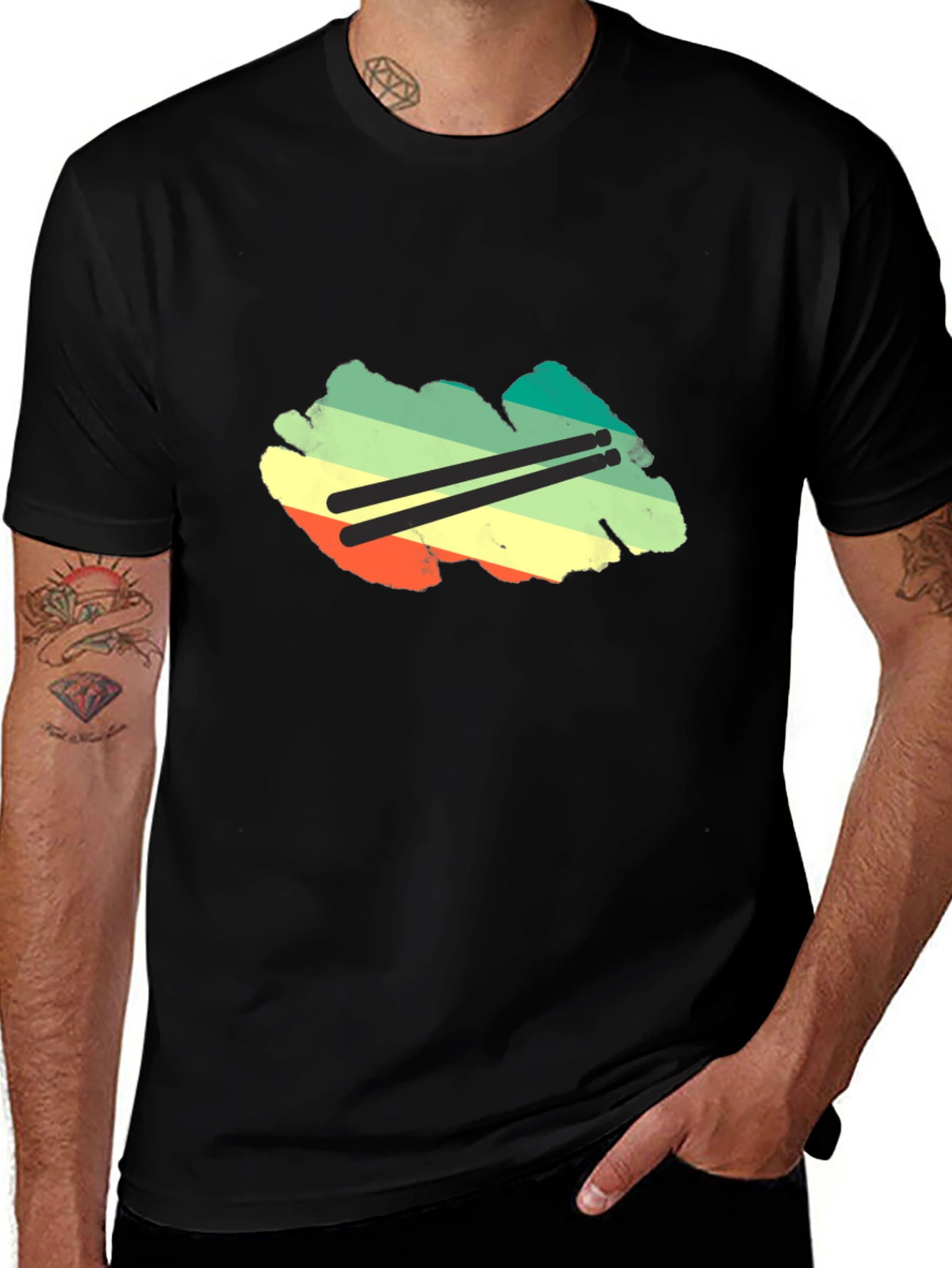 Retro Drummer T-Shirt - Music Lover Tee