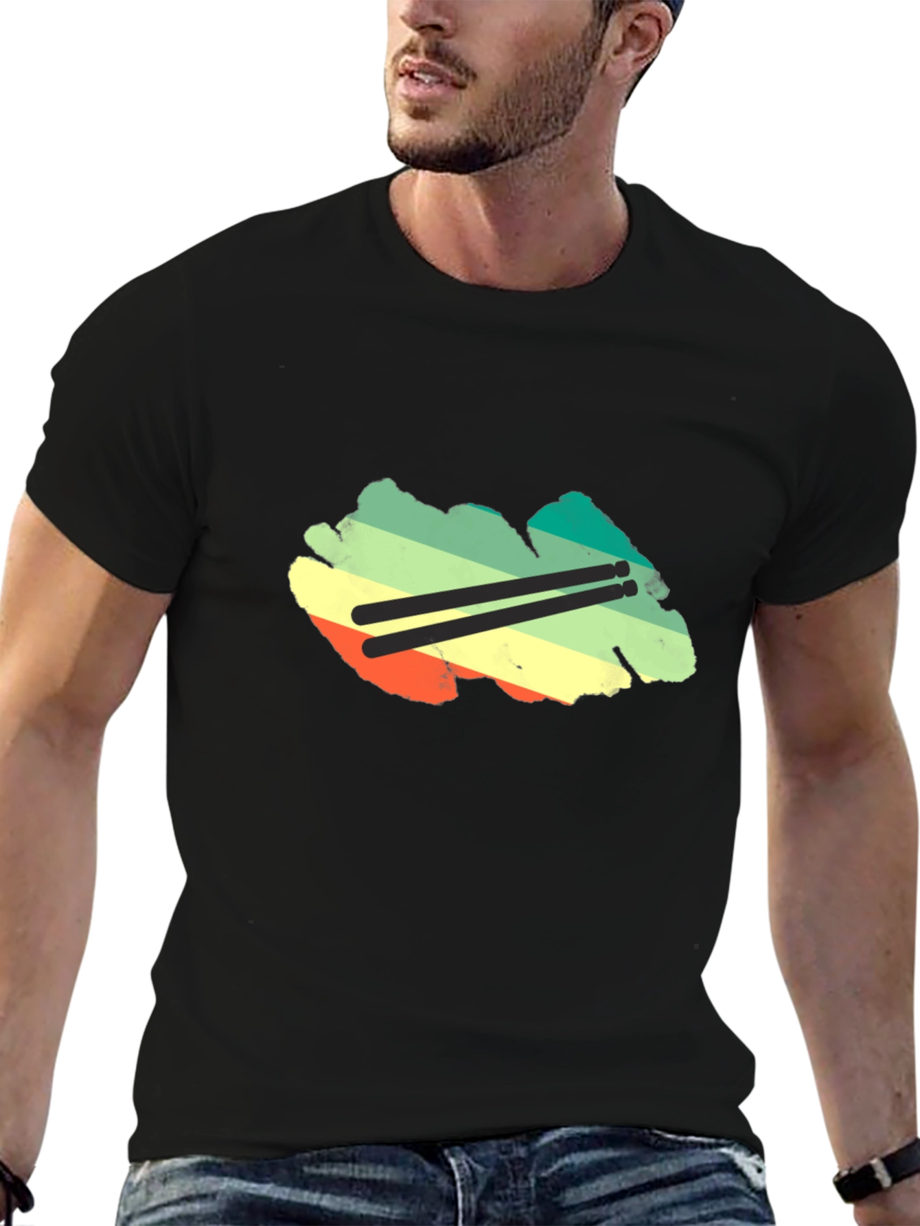 Retro Drummer T-Shirt - Music Lover Tee