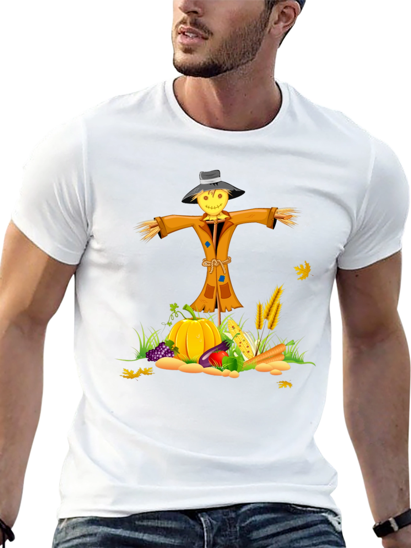 Fall Harvest Scarecrow Graphic Tee