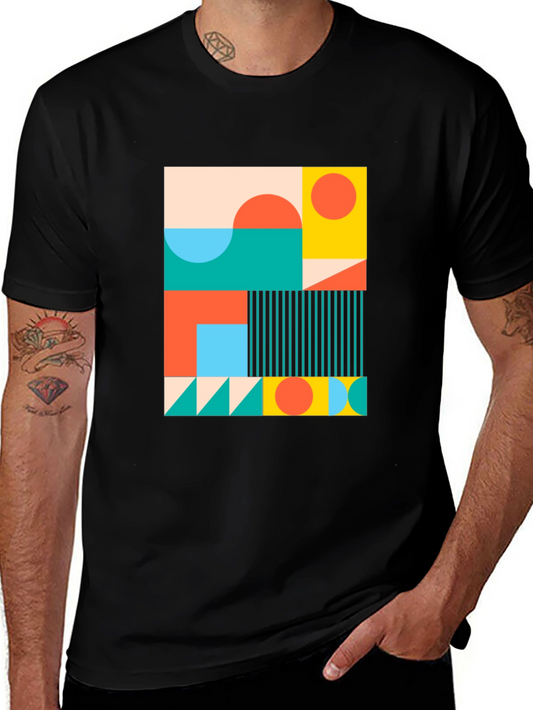 Geometric Pattern Tee - Modern Art Shirt