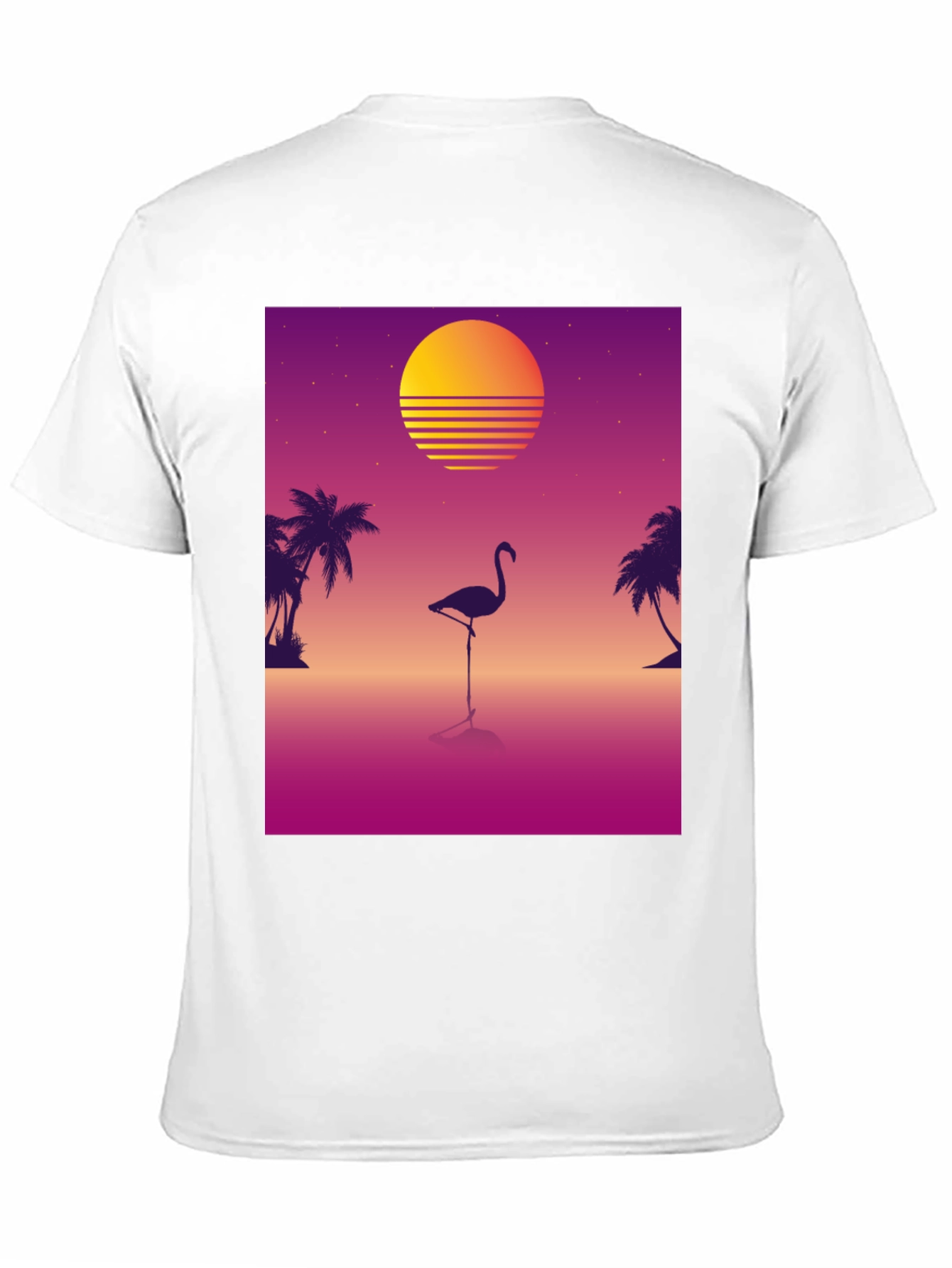 Retro Flamingo T-Shirt: 80s Sunset Style