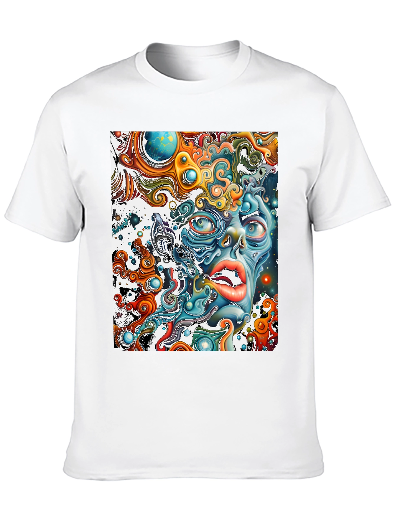 Surreal Face Graphic T-Shirt - Black