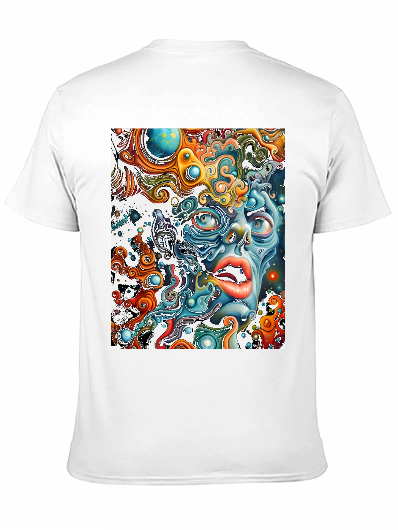 Surreal Face Graphic T-Shirt - Black