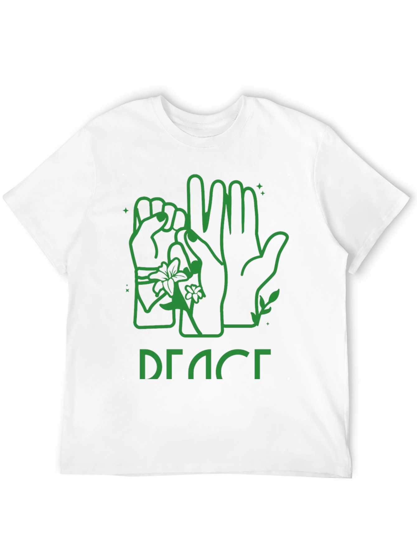 Peace Sign Language Graphic Tee - Black