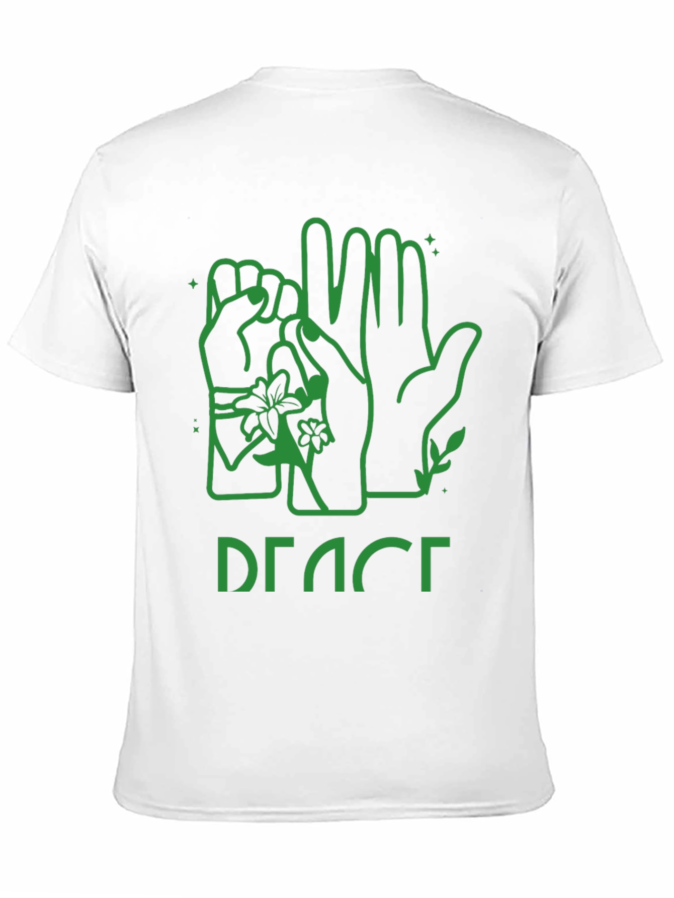 Peace Sign Language Graphic Tee - Black