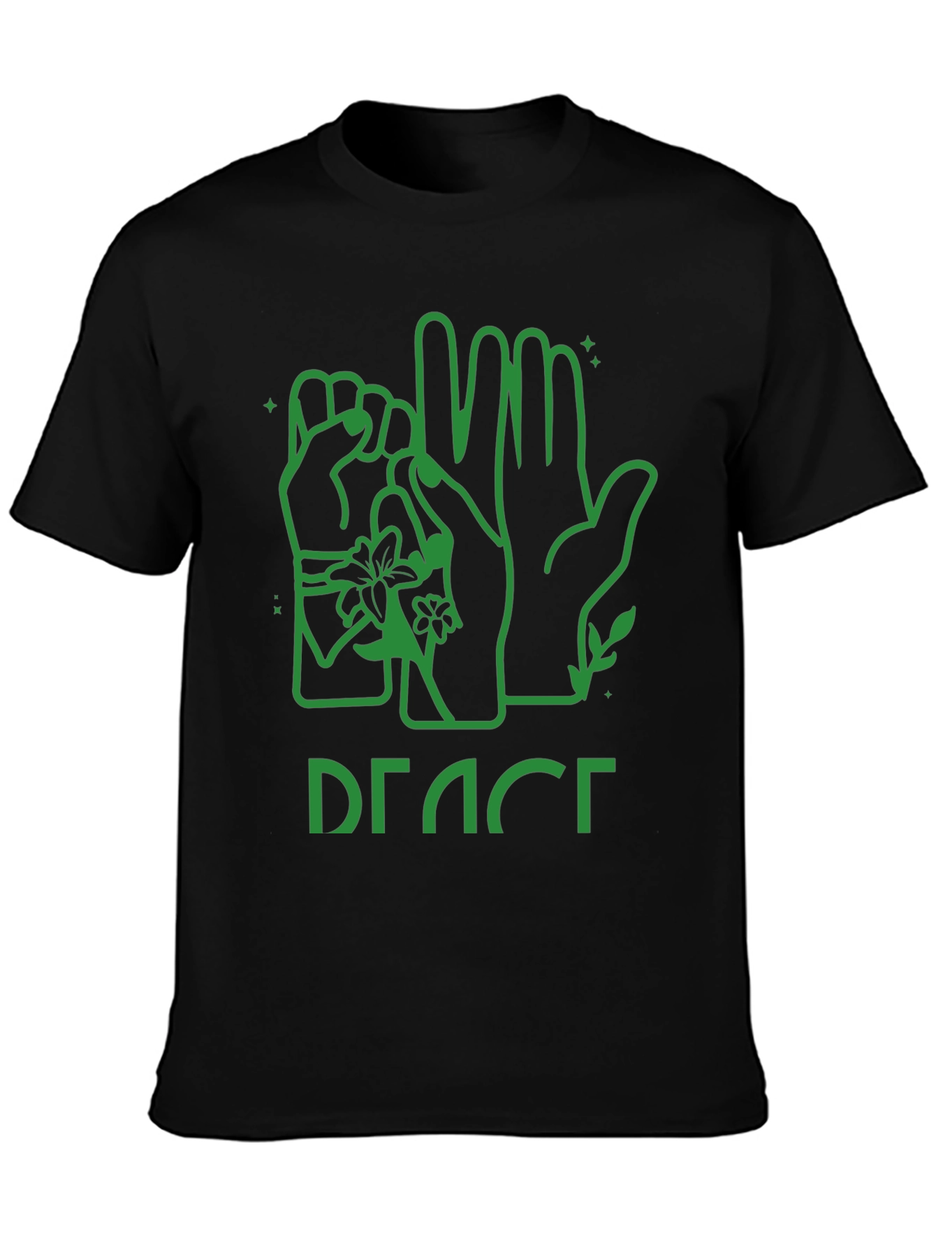 Peace Sign Language Graphic Tee - Black
