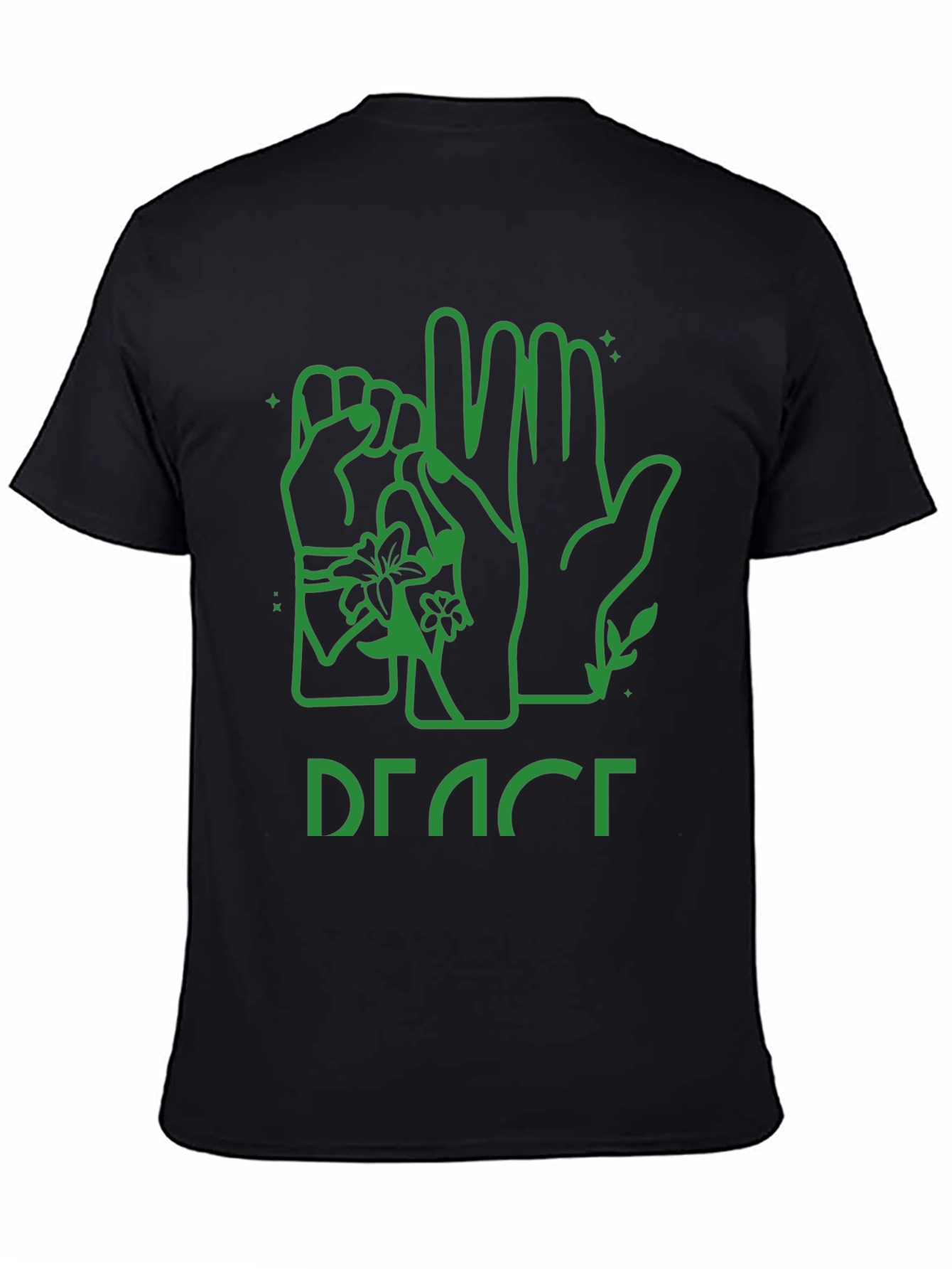 Peace Sign Language Graphic Tee - Black