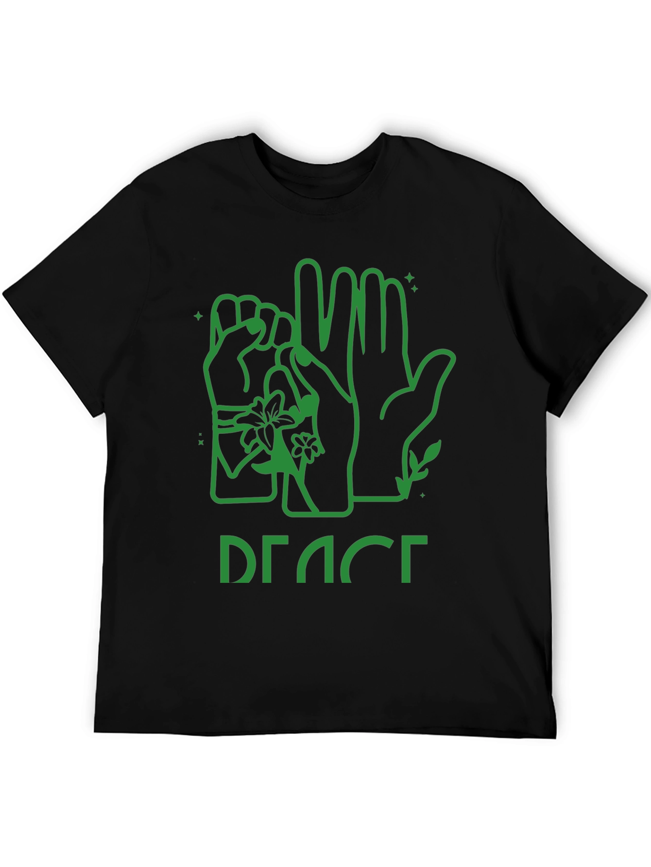 Peace Sign Language Graphic Tee - Black