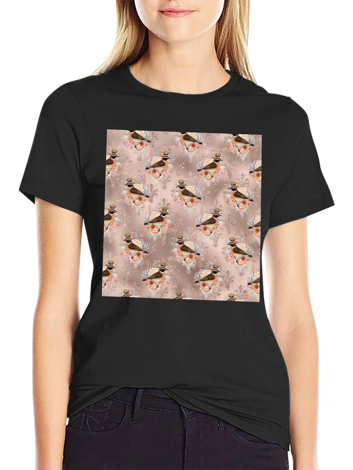 Bird King Pattern T-Shirt