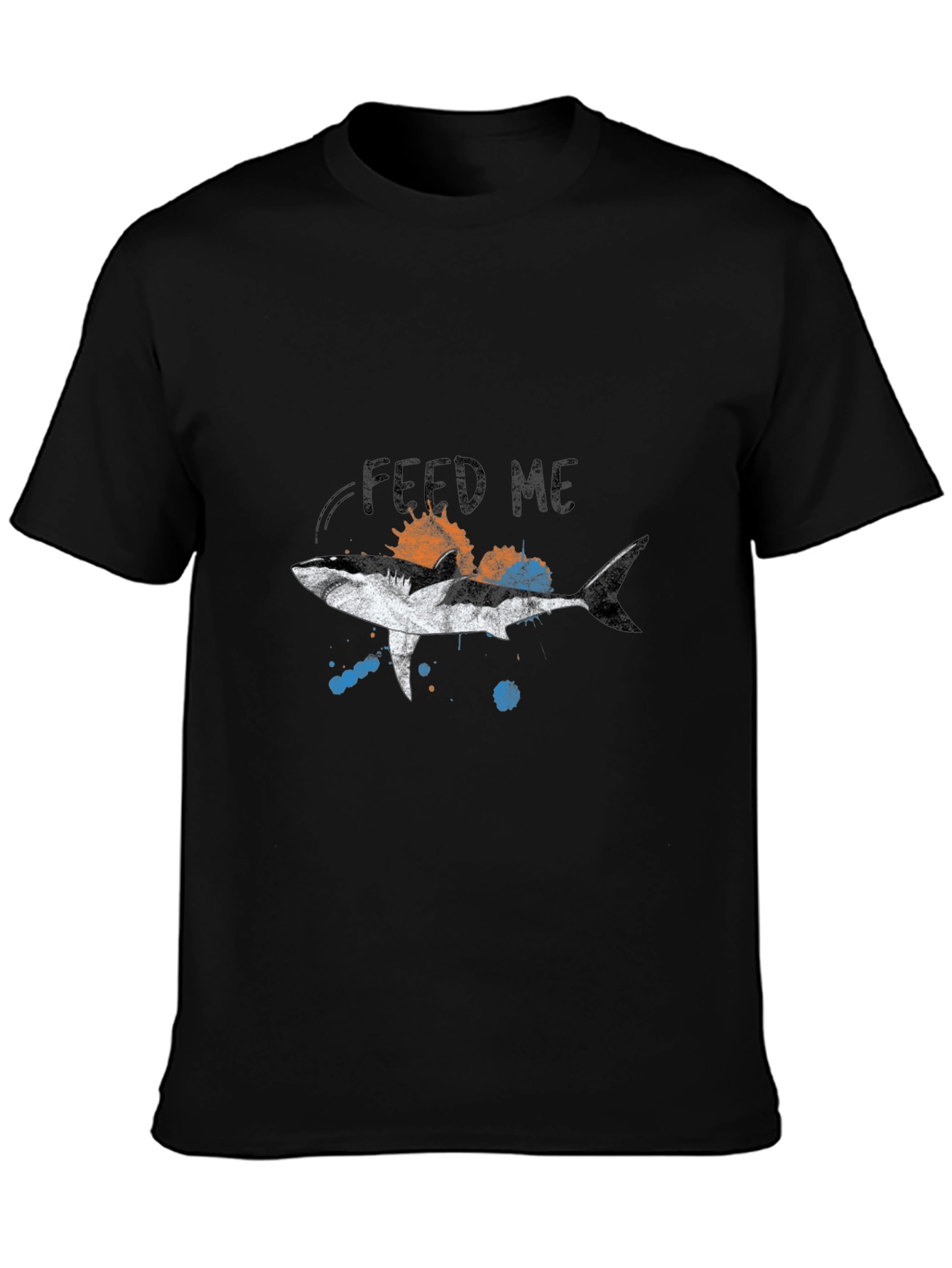 Feed Me Shark Graphic Tee - Black