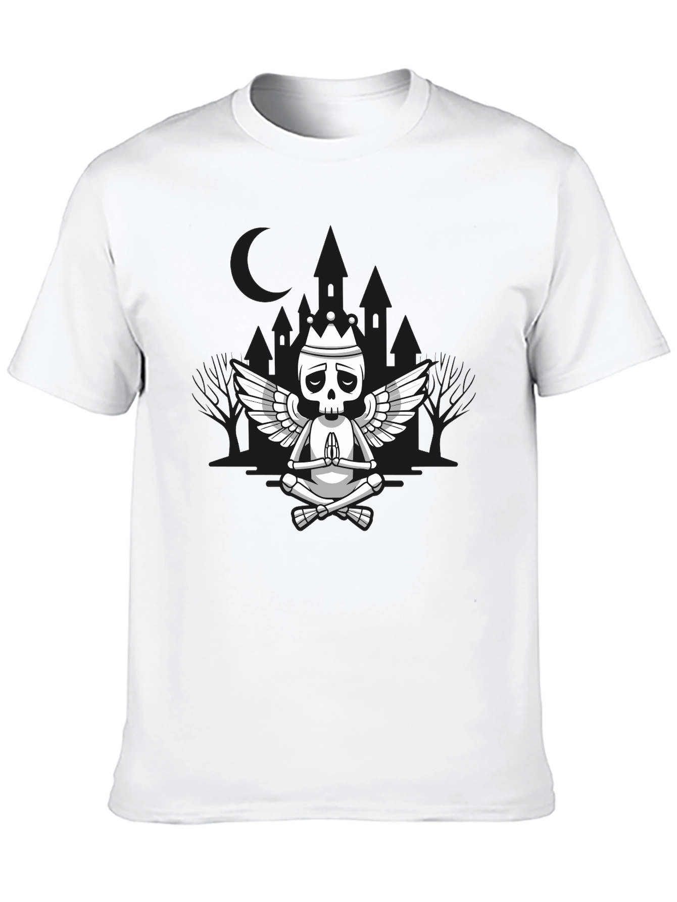 Meditating Skeleton King Graphic T-Shirt
