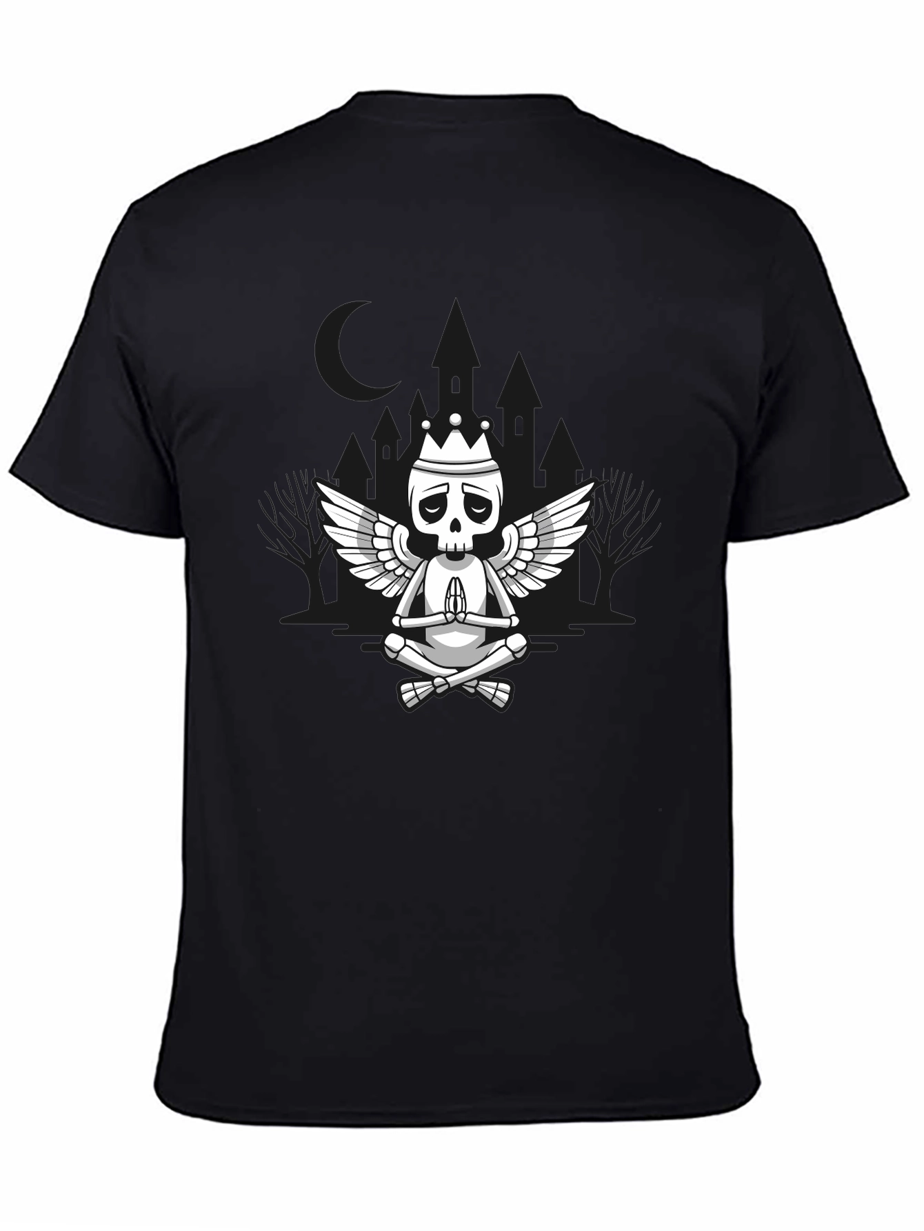Meditating Skeleton King Graphic T-Shirt