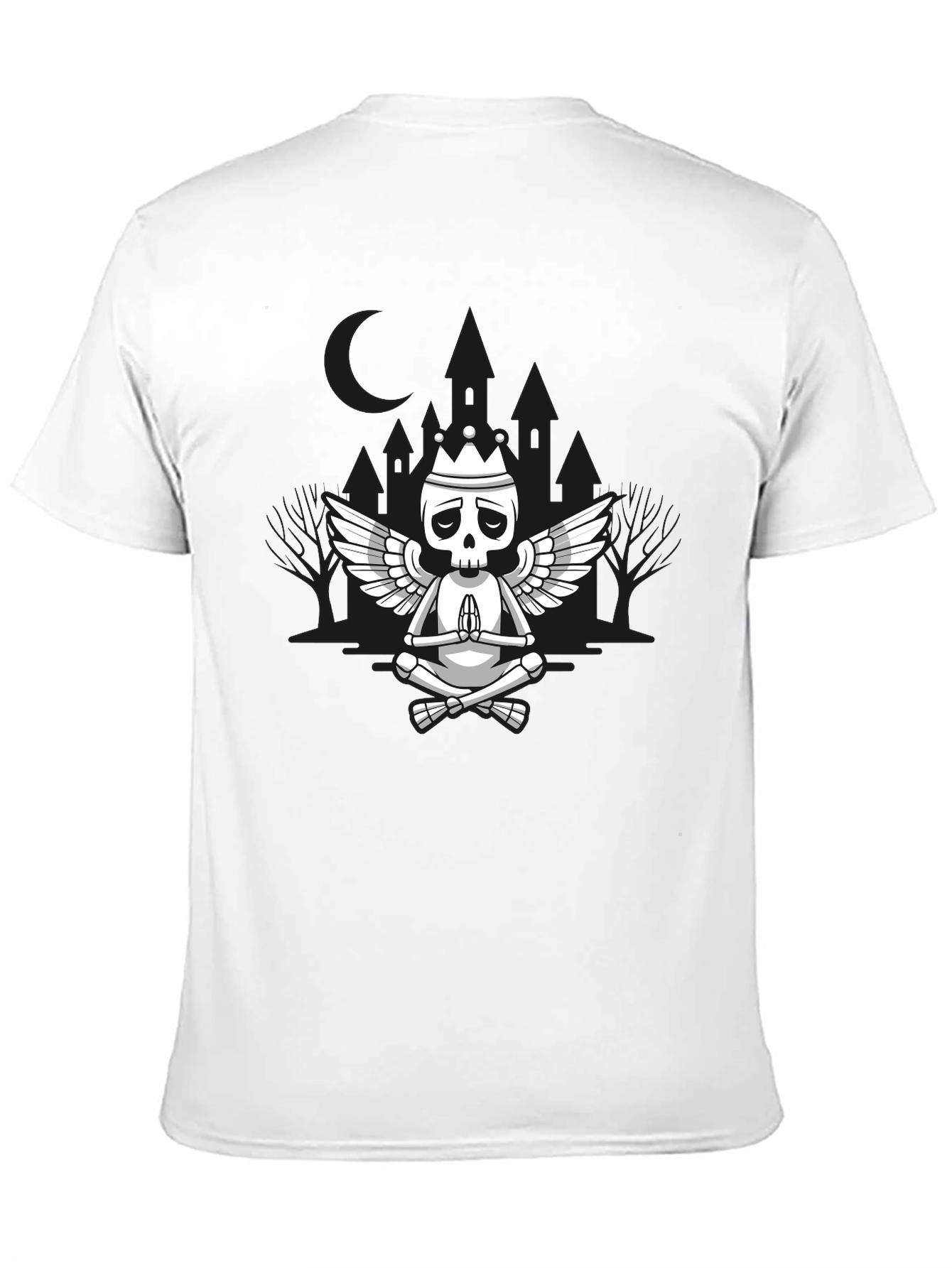 Meditating Skeleton King Graphic T-Shirt