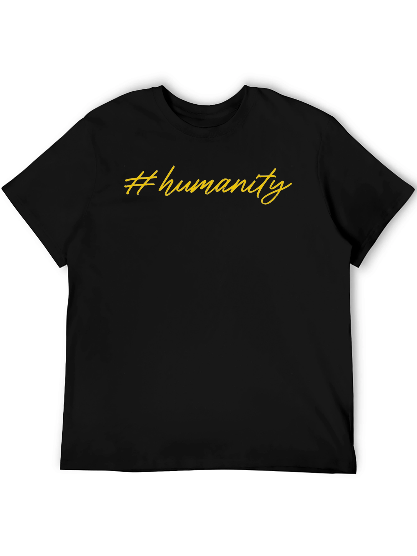 Stylish #humanity Black Cotton T-Shirt