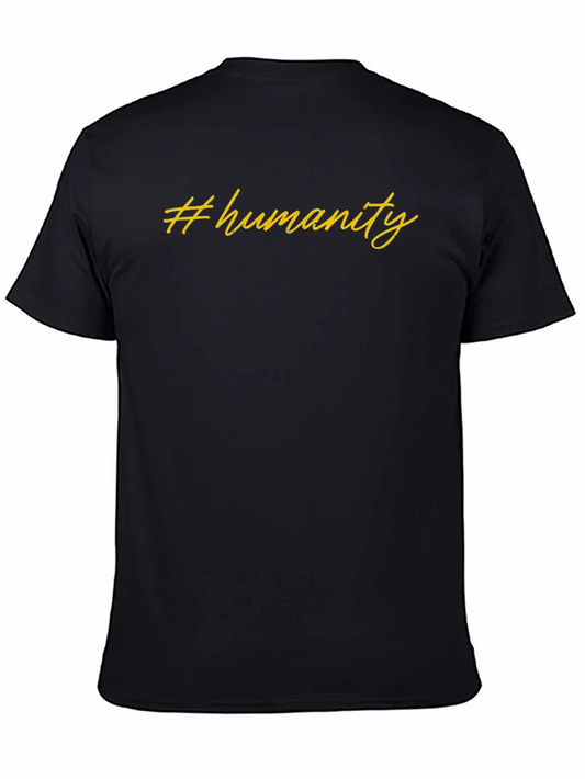 Stylish #humanity Black Cotton T-Shirt