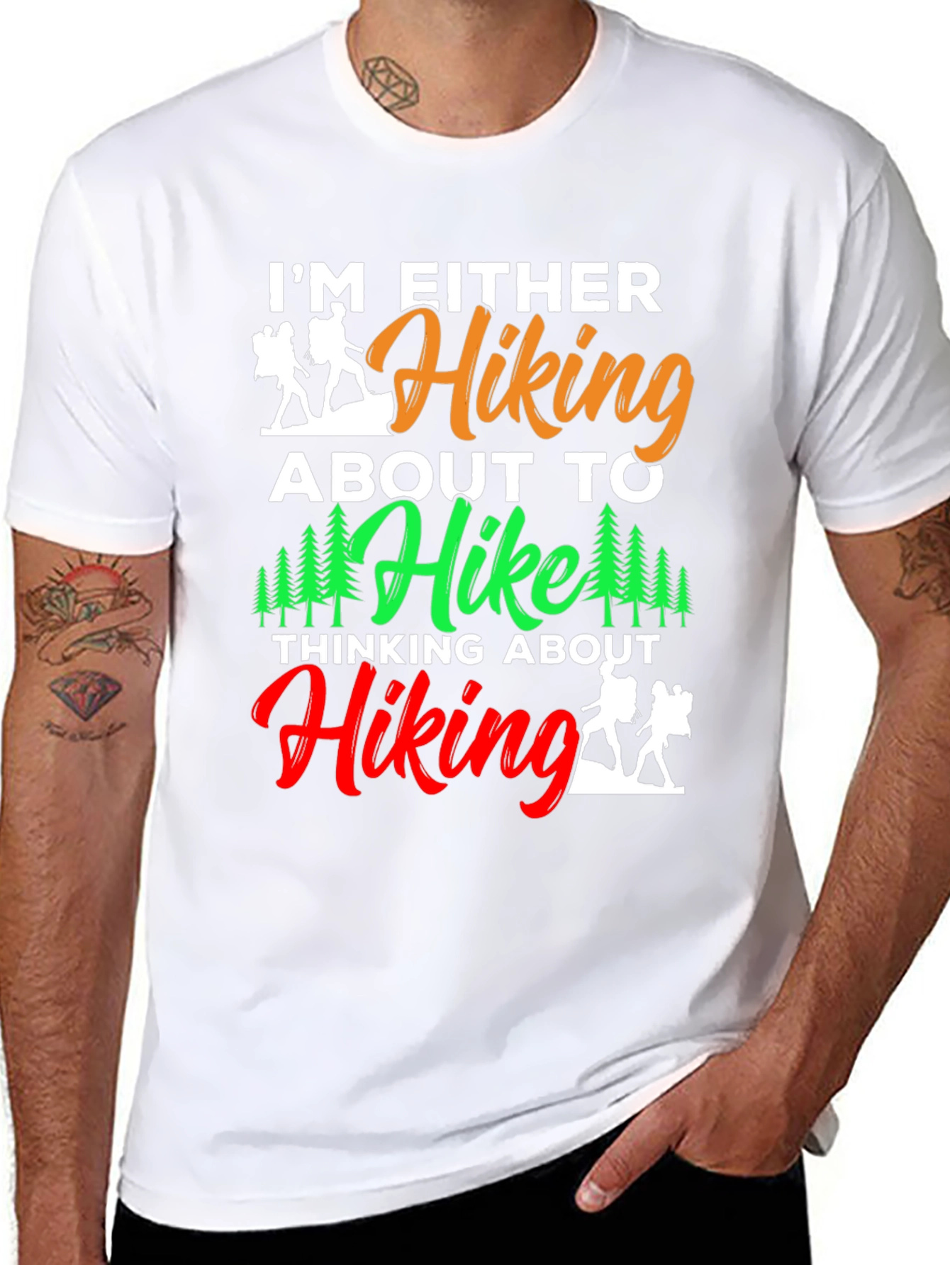 Hiking Lover T-Shirt: Im Either Hiking Design