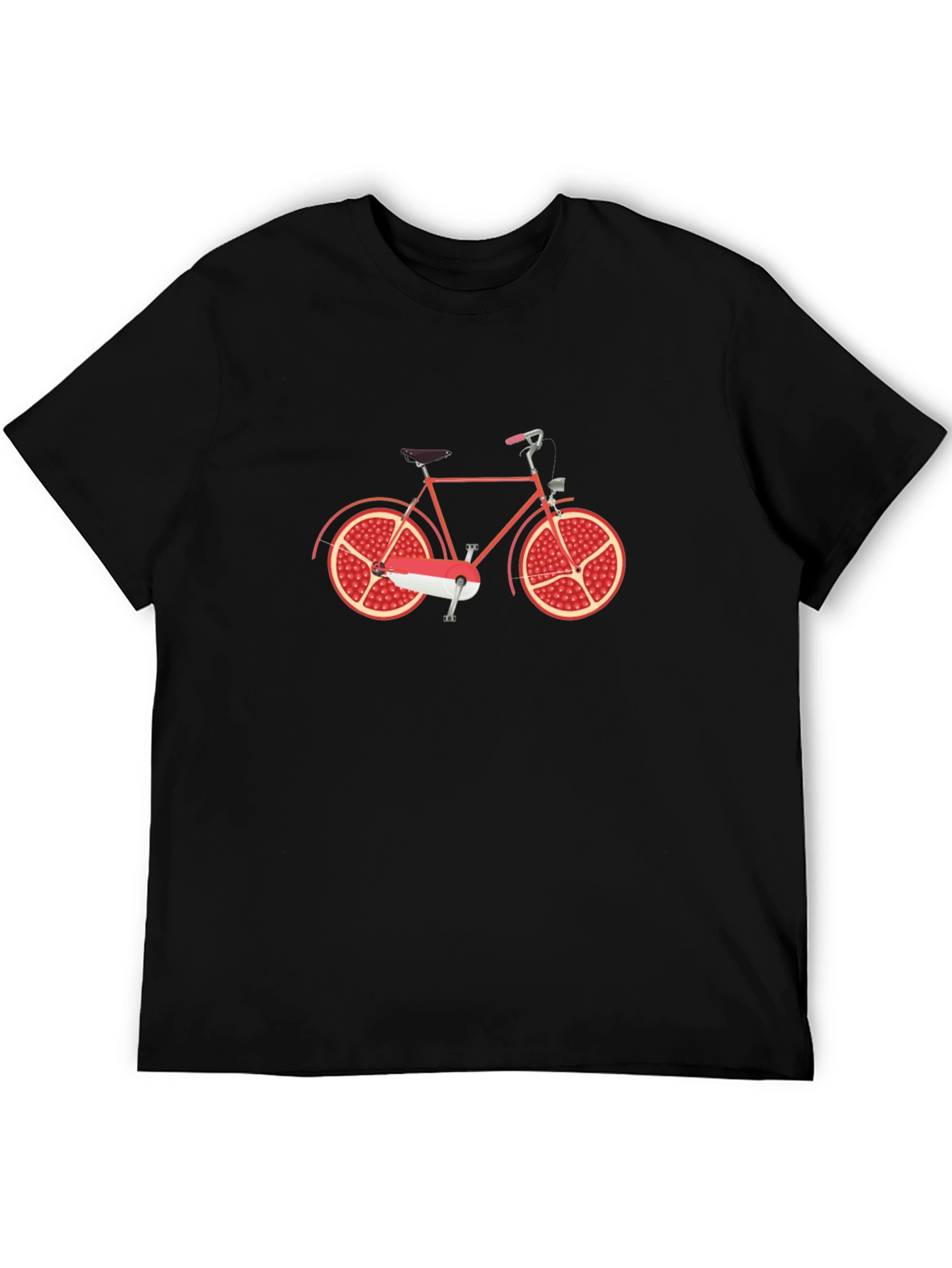 Novelty Pomegranate Bicycle Graphic Tee - Black