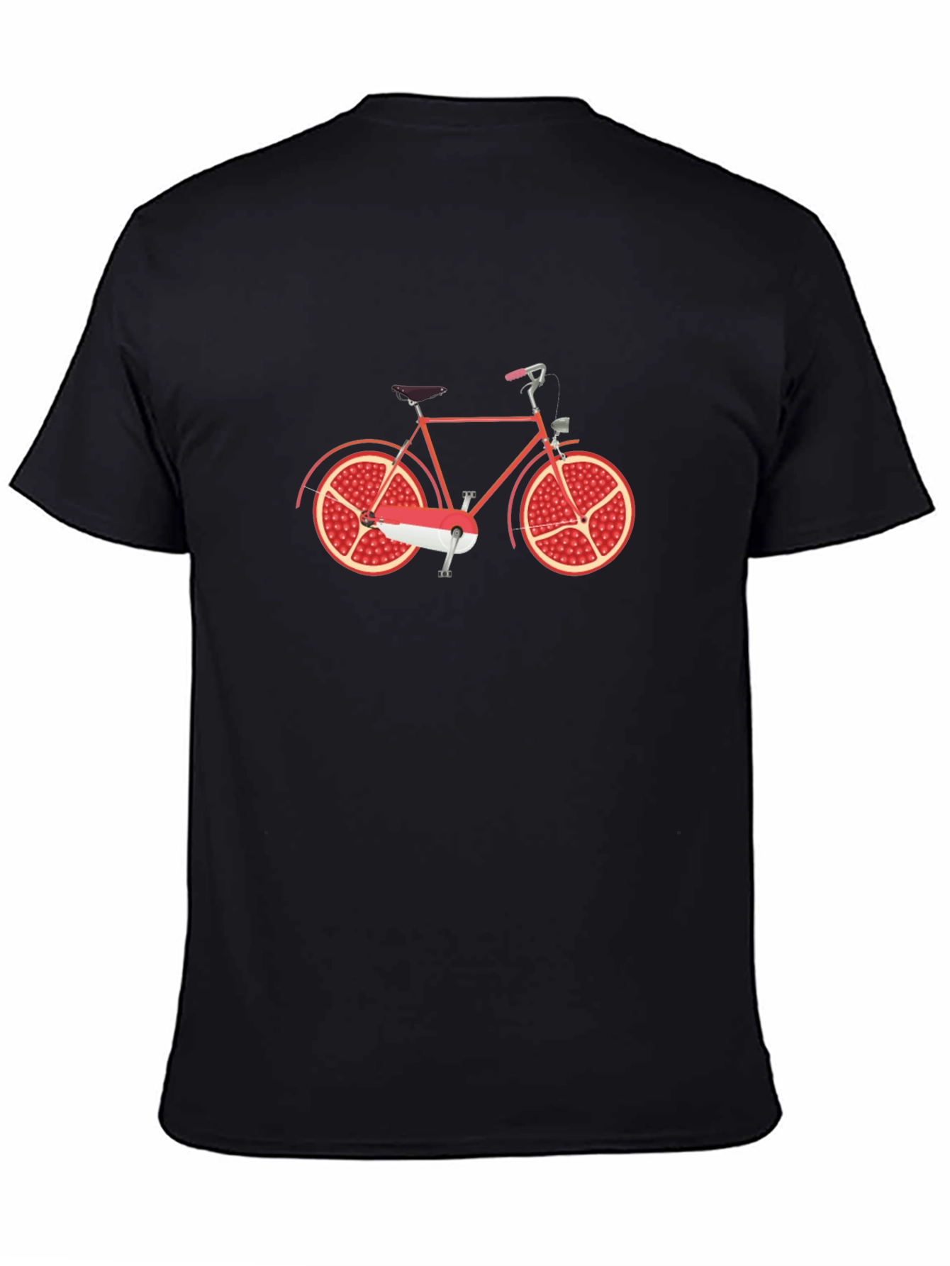 Novelty Pomegranate Bicycle Graphic Tee - Black