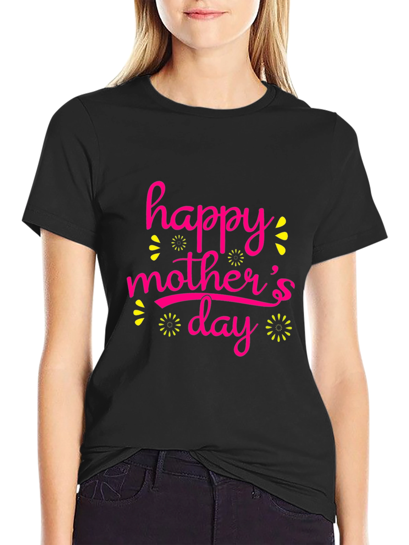 Happy Mothers Day Black T-Shirt