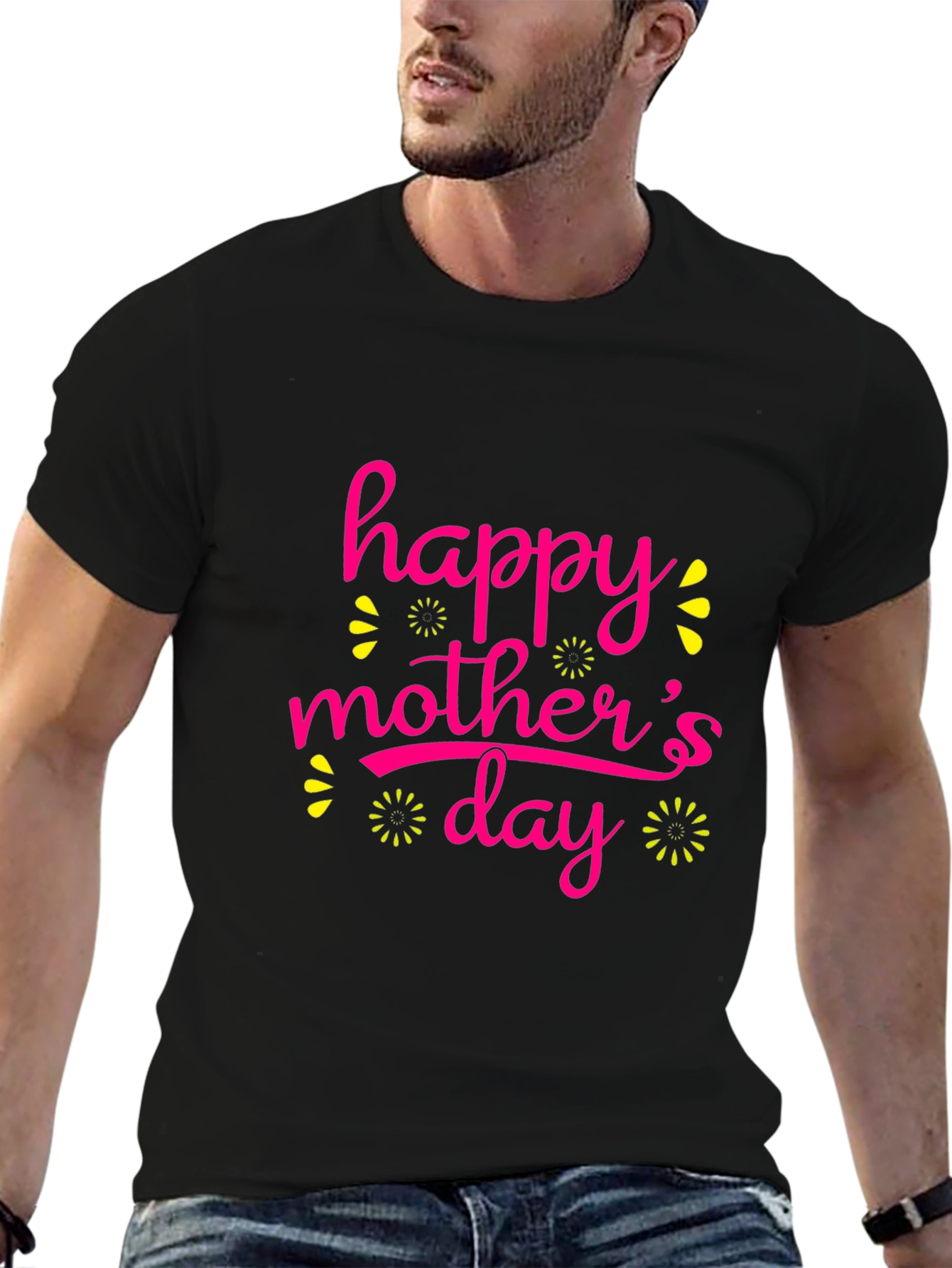 Happy Mothers Day Black T-Shirt