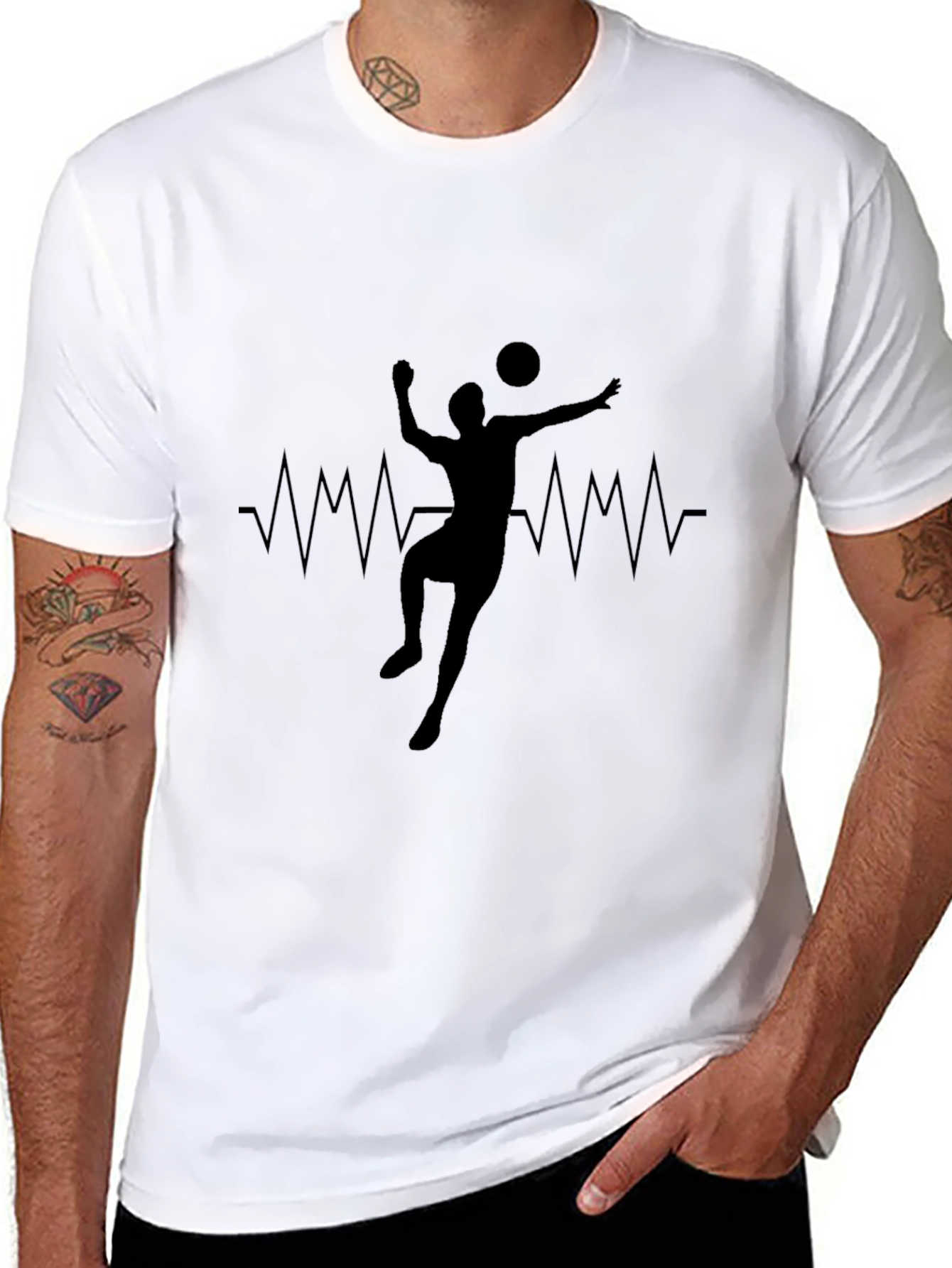 Volleyball Heartbeat Graphic T-Shirt