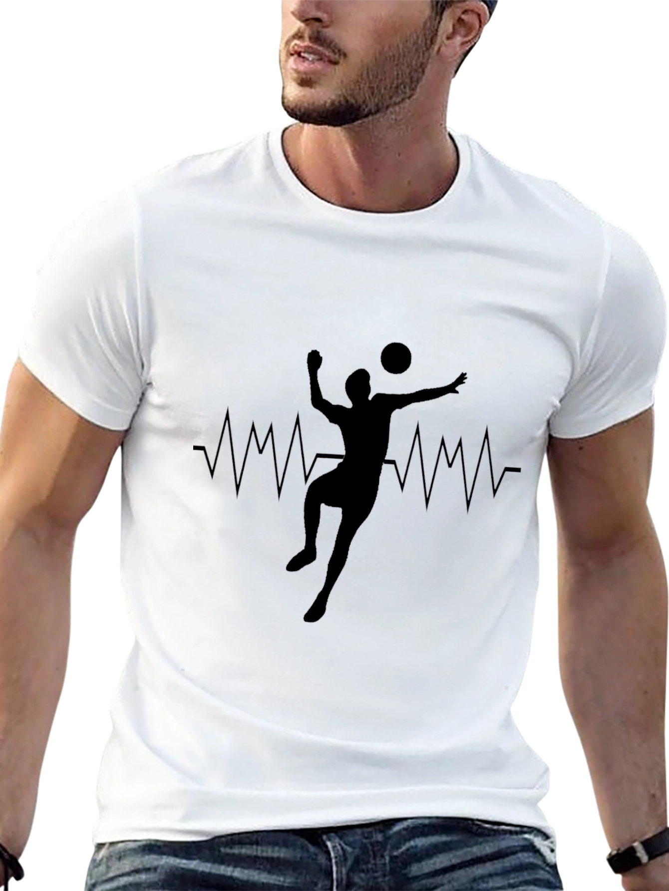 Volleyball Heartbeat Graphic T-Shirt